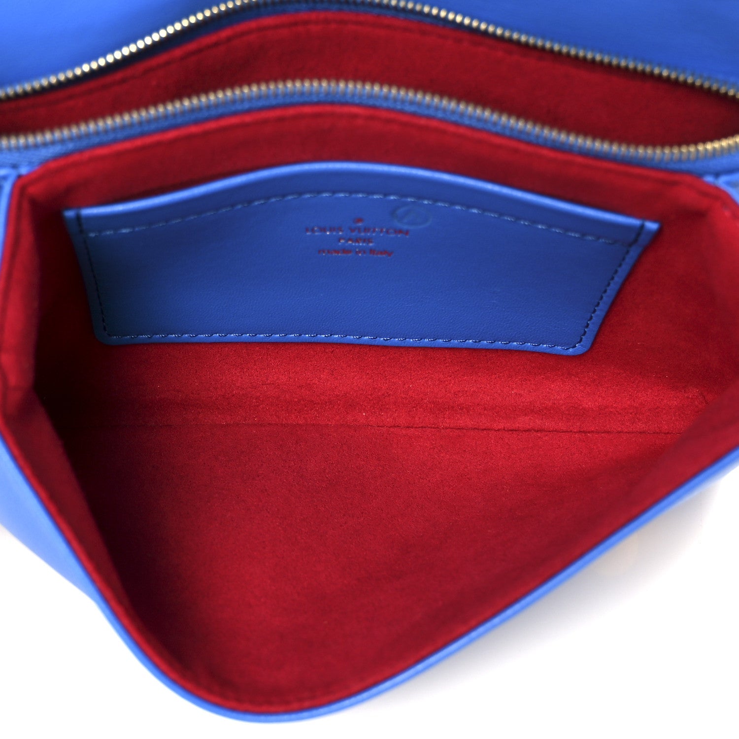 Lambskin Embossed Monogram Vuittamins Pochette Coussin Blue Red