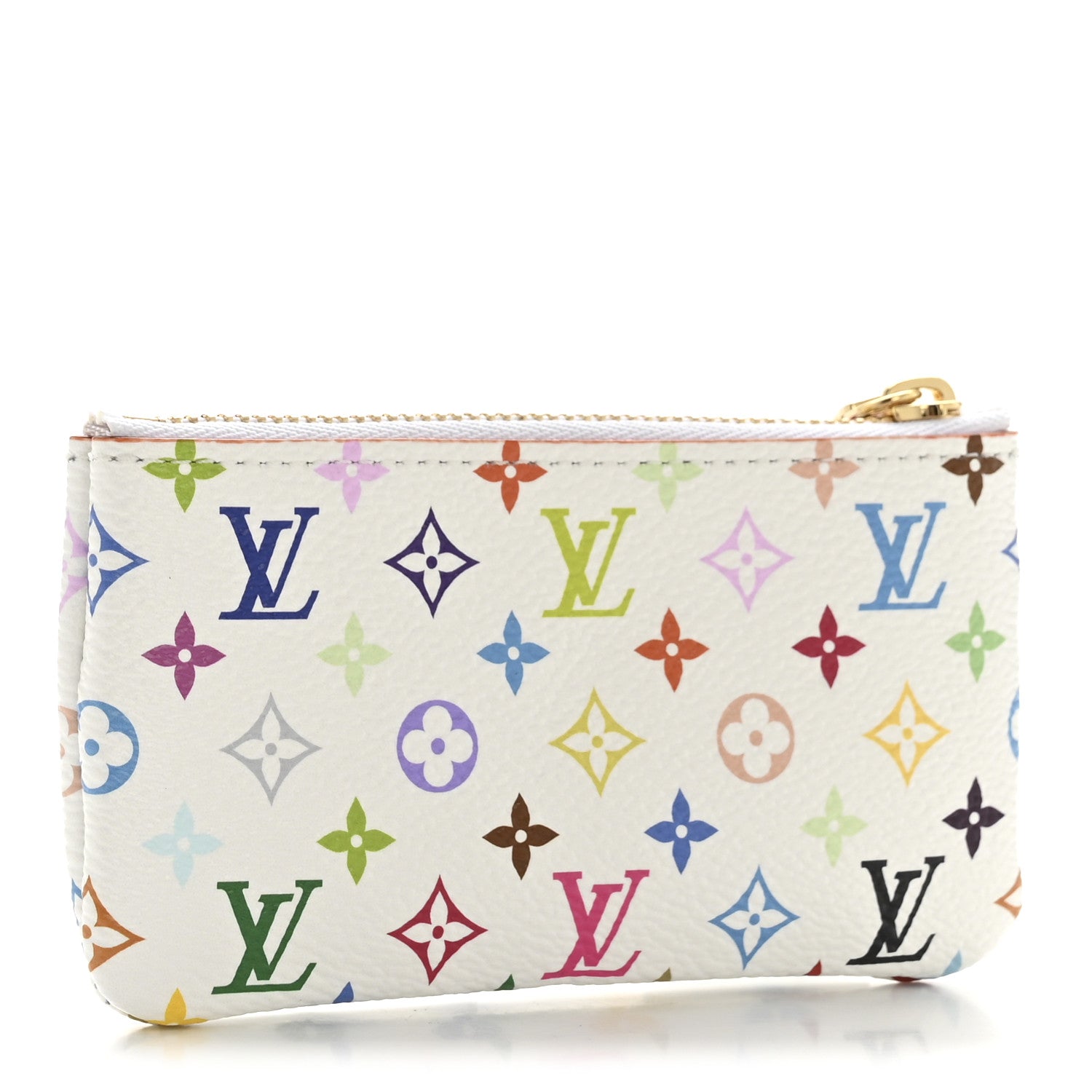 LV X TM Monogram Multicolor Key Pouch White