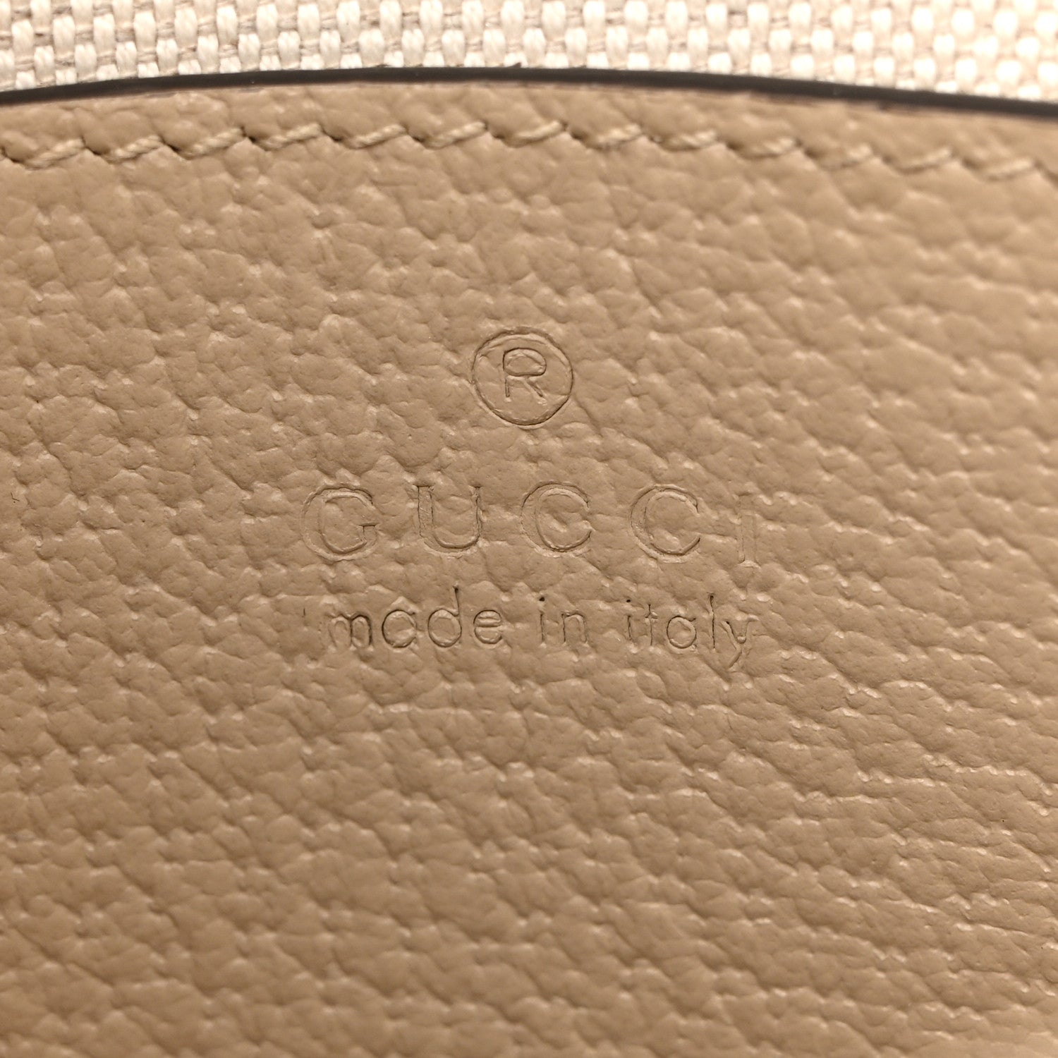 GG Supreme Monogram Textured Dollar Calfskin Web Mini Horsebit 1955 Shoulder Bag Beige Mystic White Oatmeal