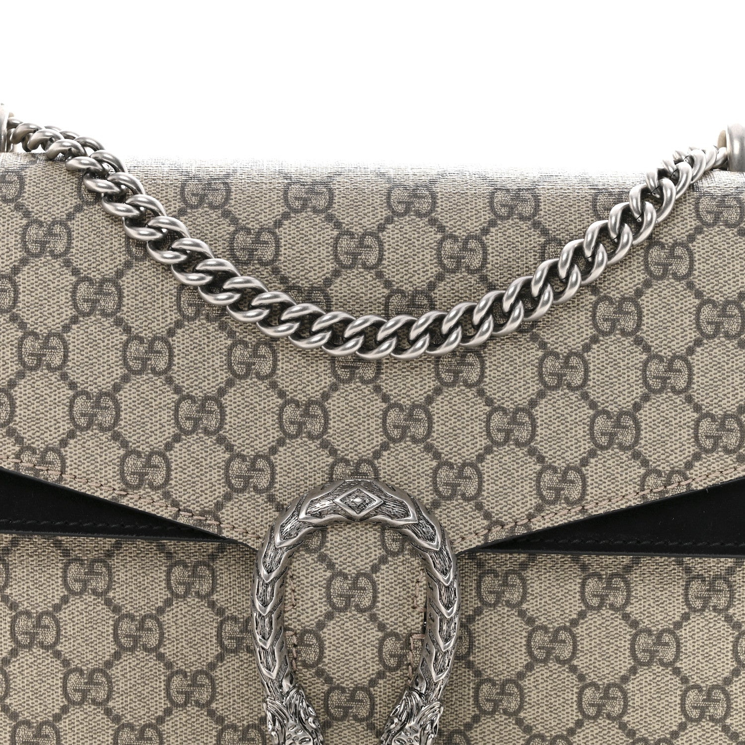 GG Supreme Monogram Medium Dionysus Shoulder Bag Black
