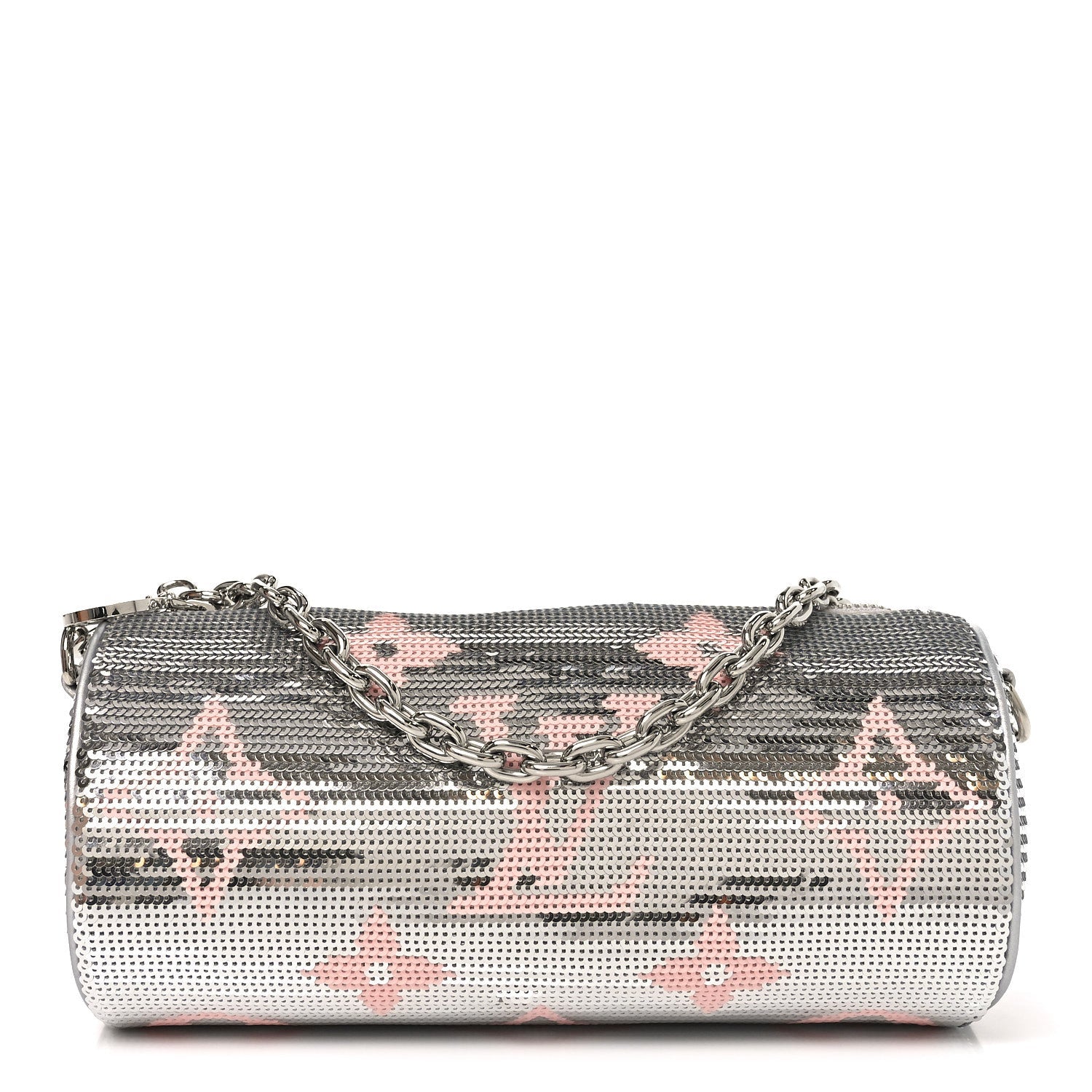 Satin Sequin Monogram Giant Papillon Silver Pink