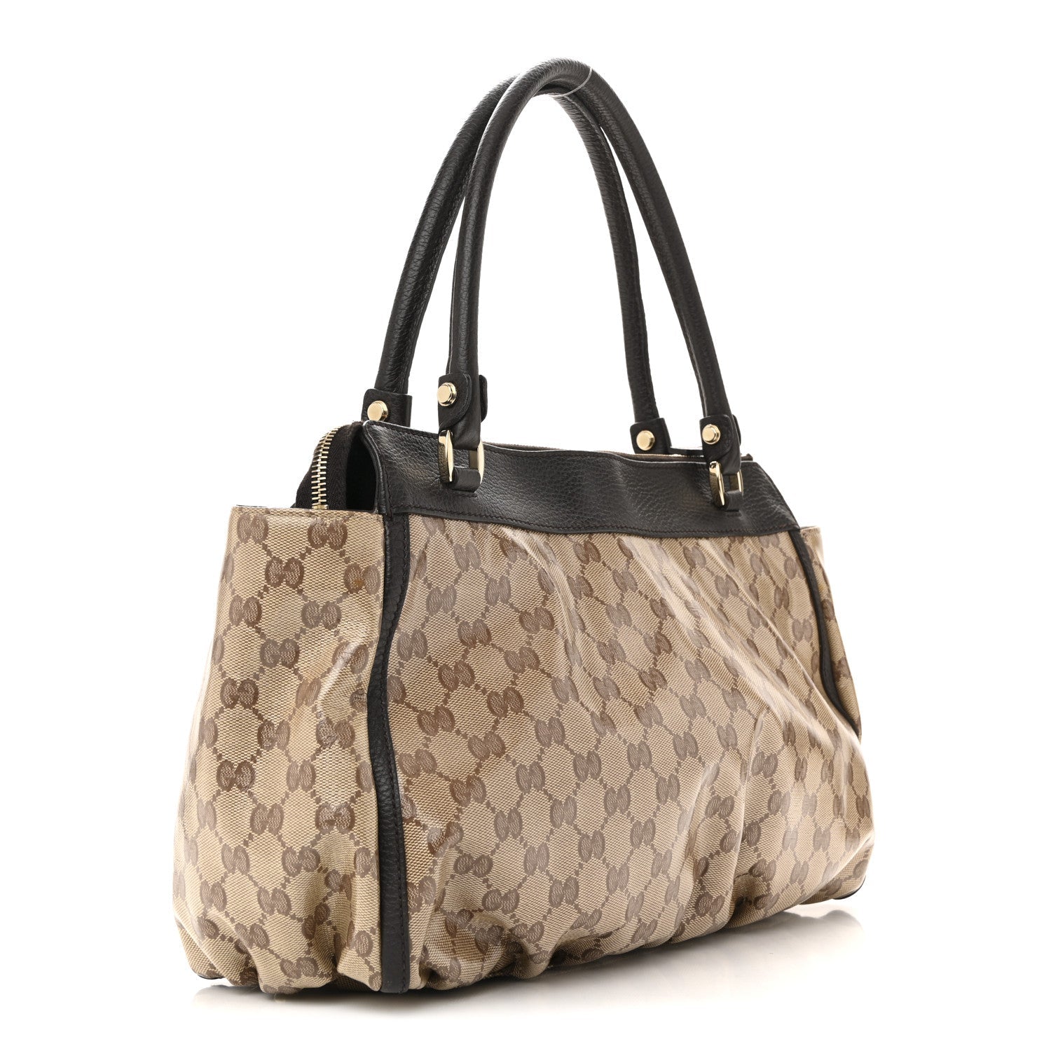 Crystal Monogram D Ring Tote Dark Brown