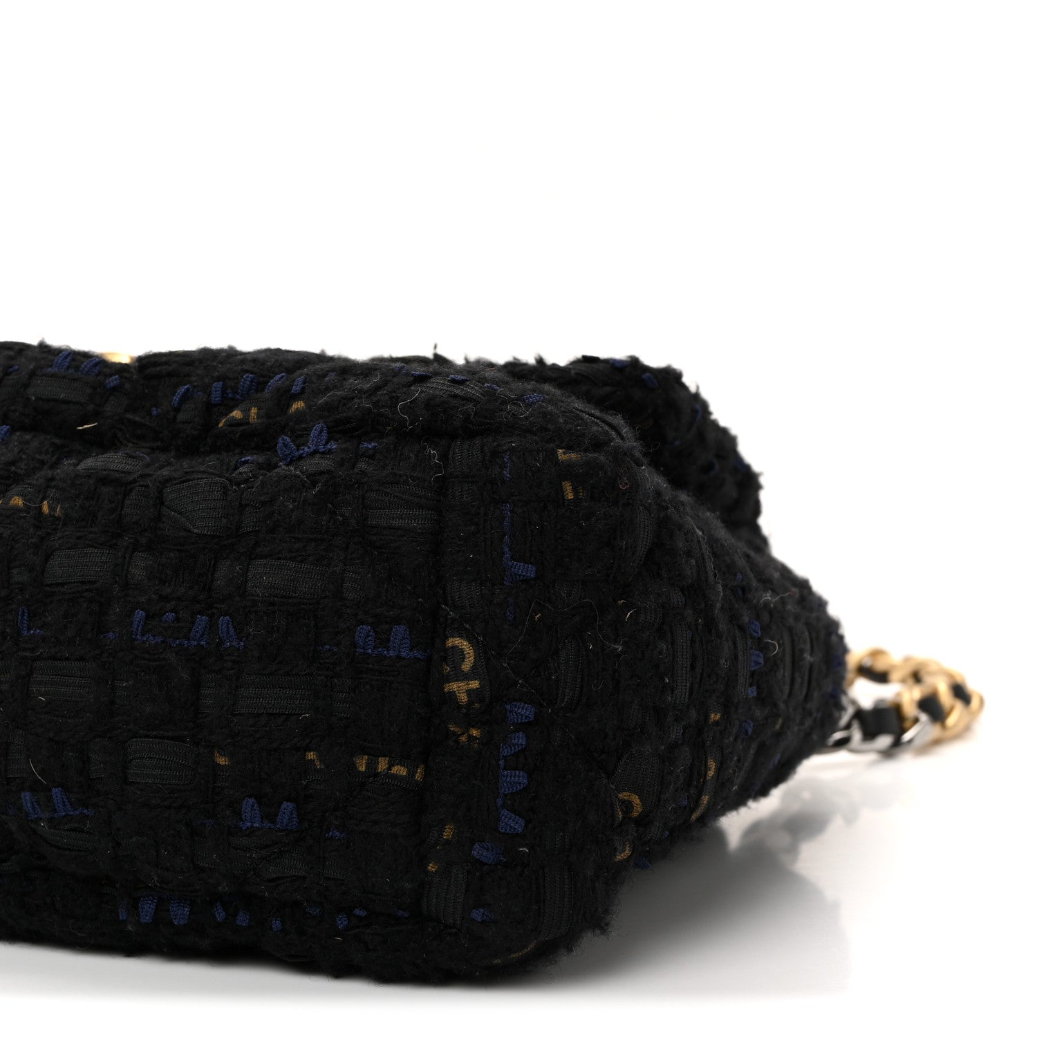Tweed Quilted Medium Chanel 19 Flap Navy Blue Black