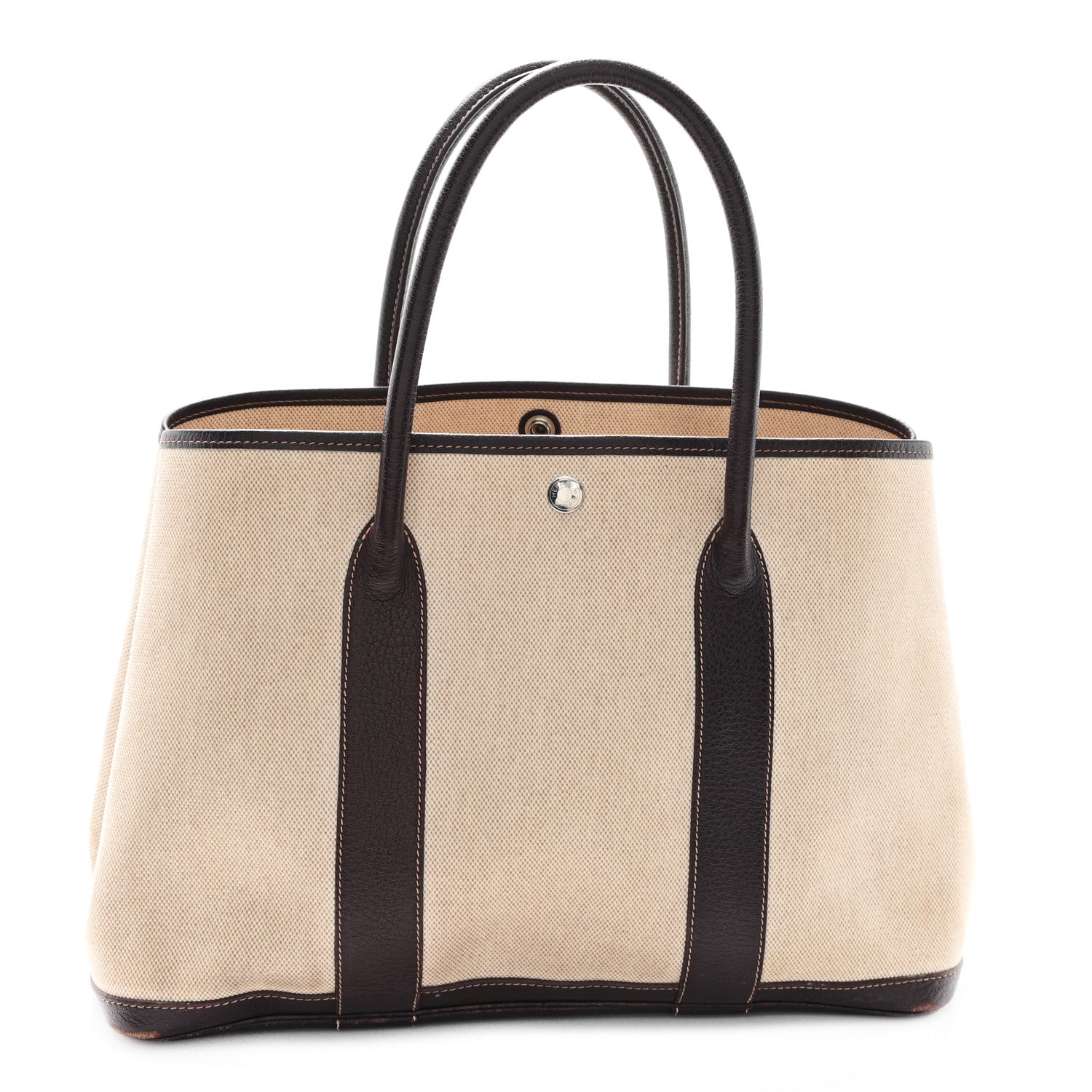 Buffle Skipper Toile Garden Party 36 MM Tote Marron Fonce