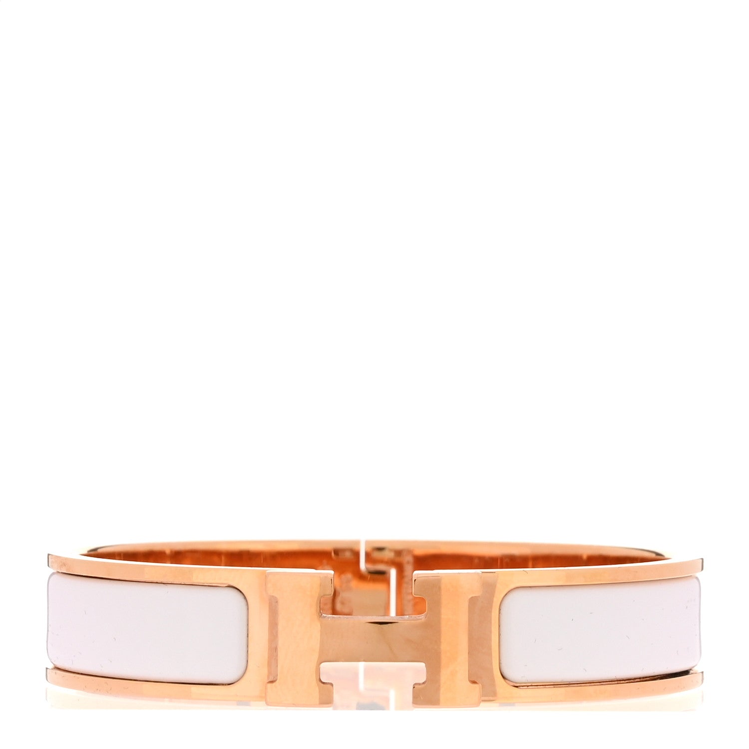 Enamel Narrow Clic Clac H Bracelet White