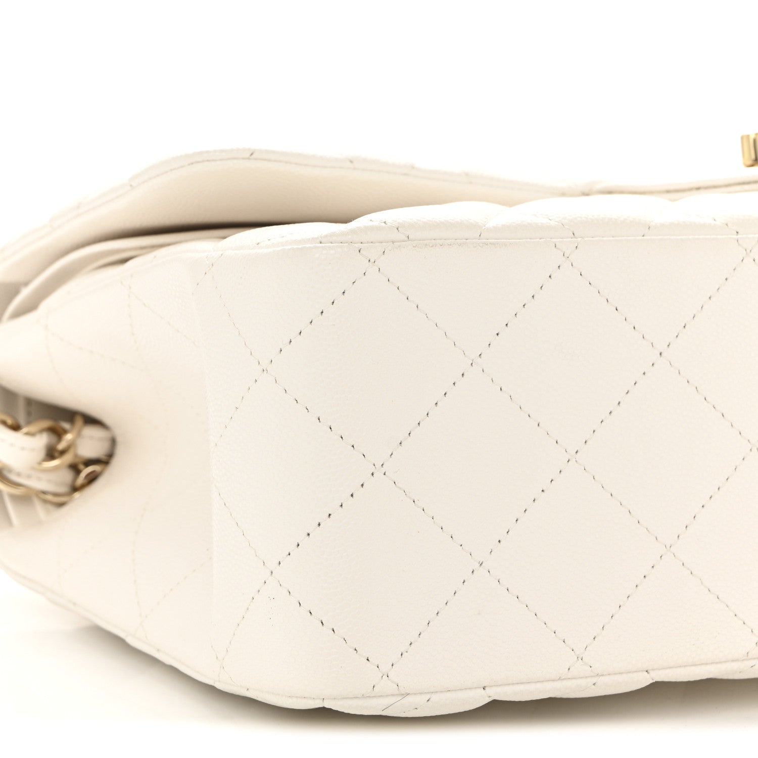 Caviar Quilted Jumbo Double Flap White