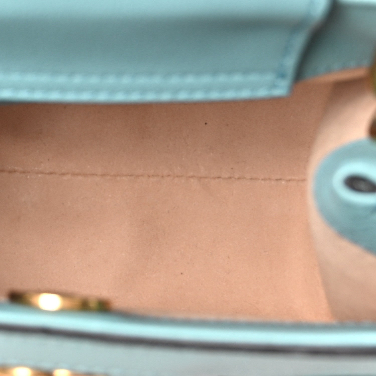 Textured Dollar Calfskin Web Mini Diana Tote Bag Dusty Azure Deep Orange