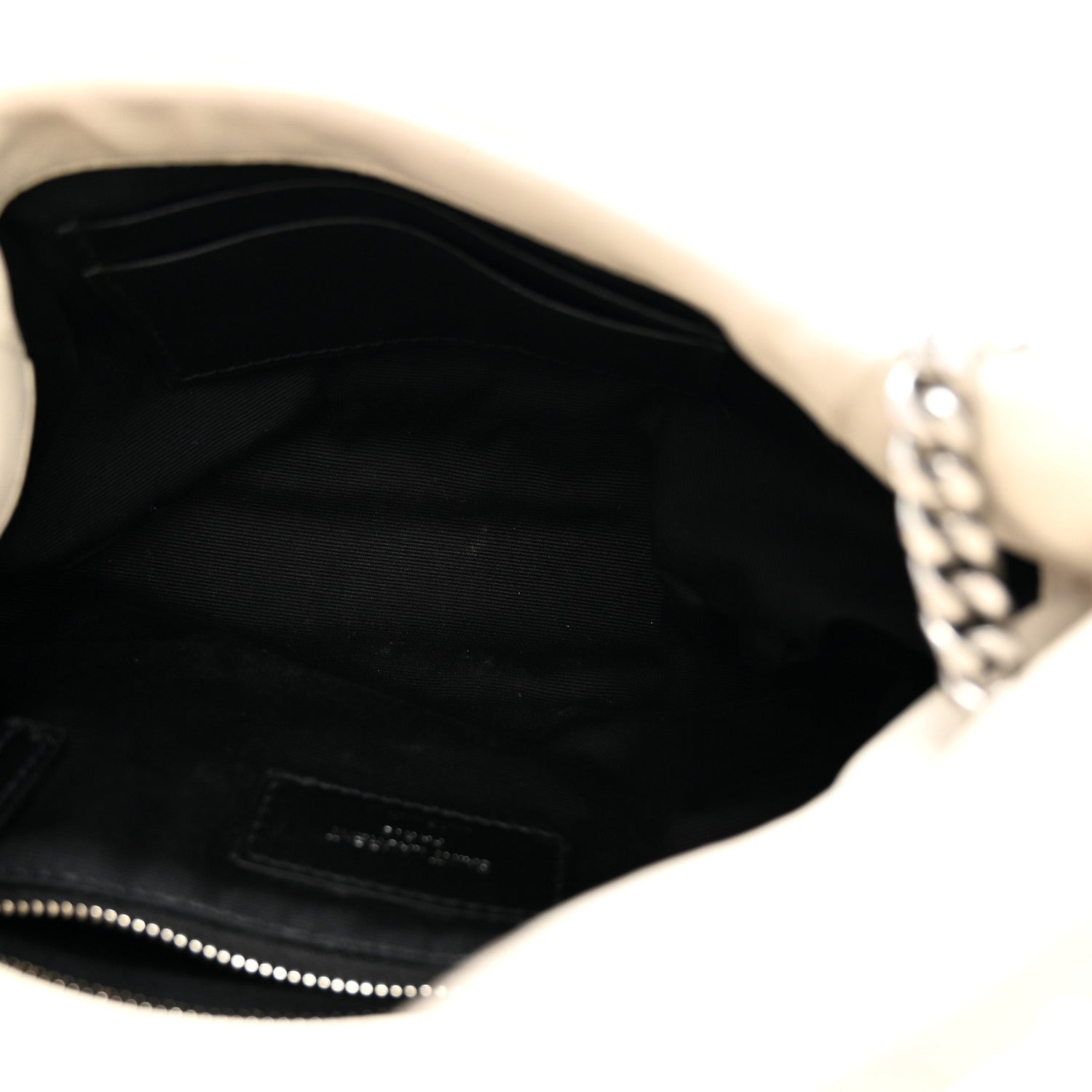 Lambskin Quilted Toy Loulou Puffer Monogram Chain Satchel Crema Soft