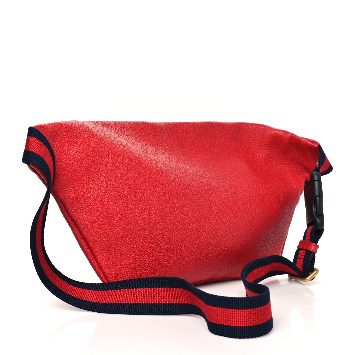Grained Calfskin Logo Belt Bag Hibiscus Red
