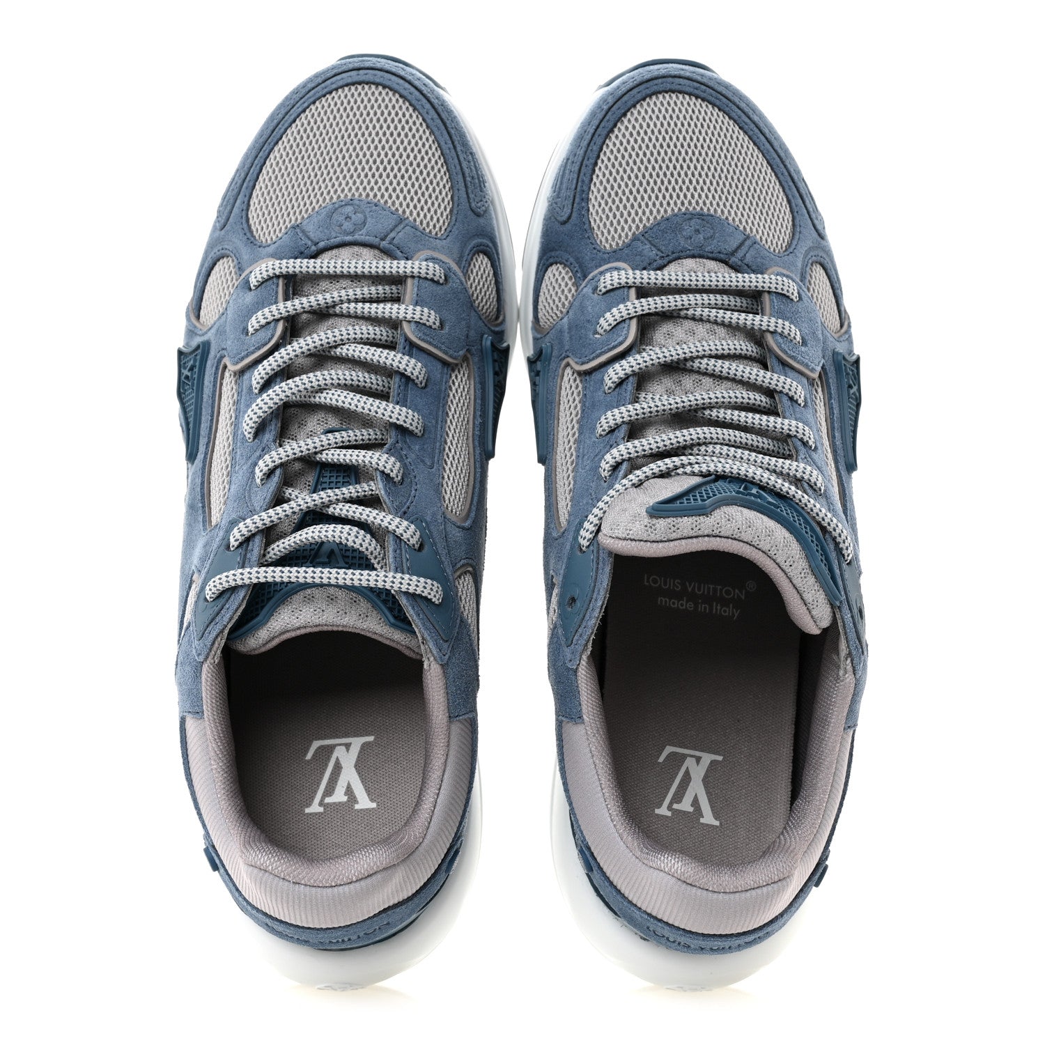 Calfskin Suede Womens LV Olympia Sneakers 38 Blue