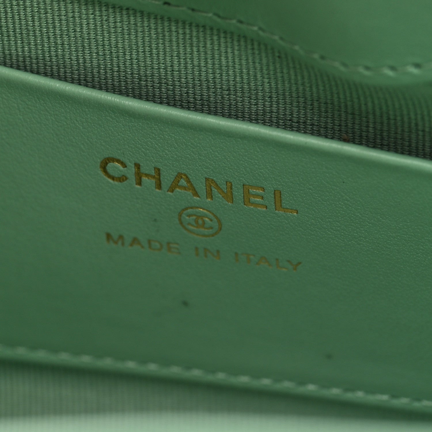 Shiny Lambskin Quilted Nano 31 Shopping Bag Green