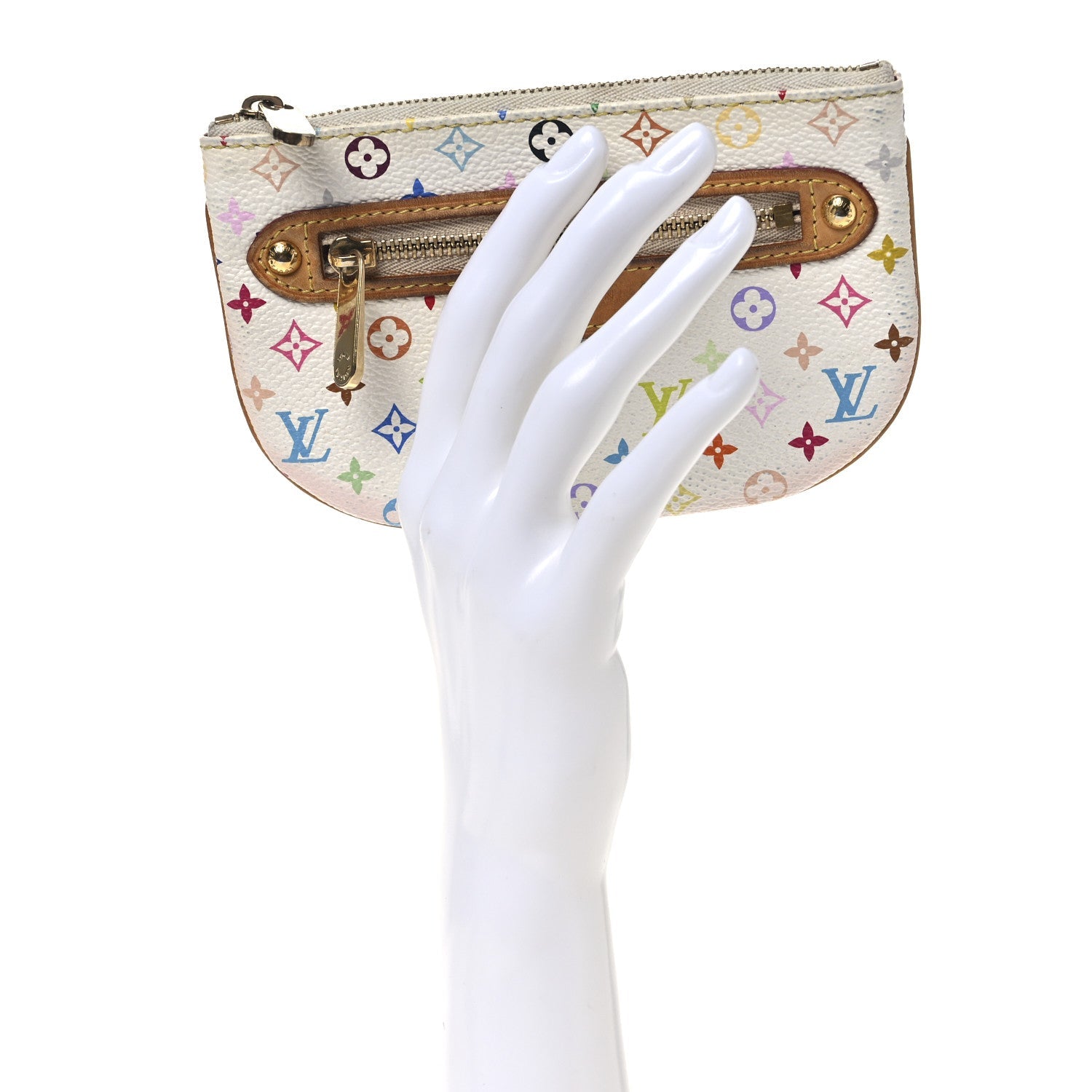 Monogram Multicolor Pochette Plate MM White