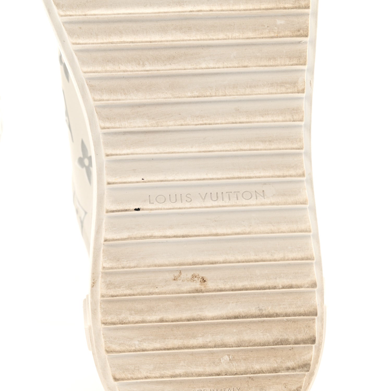 Calfskin Monogram Debossed Time Out Sneakers 38 White Silver
