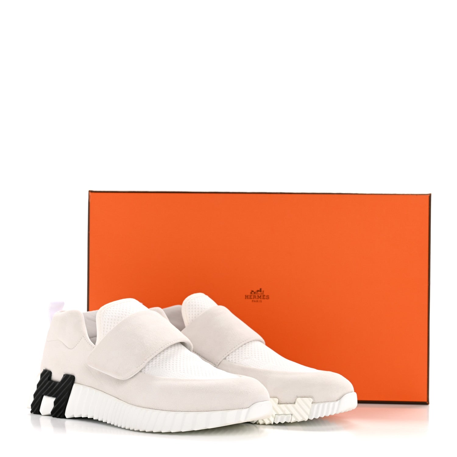 Suede Goatskin Mesh Fabric H Sneakers 38 White