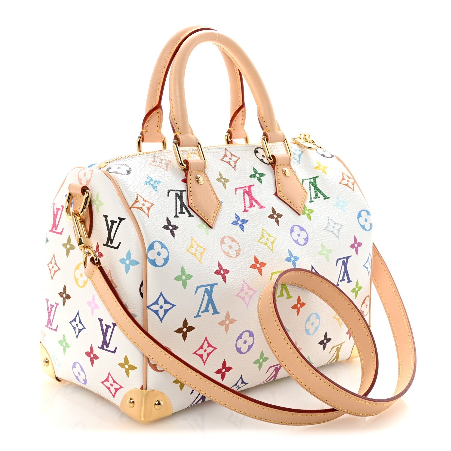 LV X TM Monogram Multicolor Speedy Bandouliere 25 White