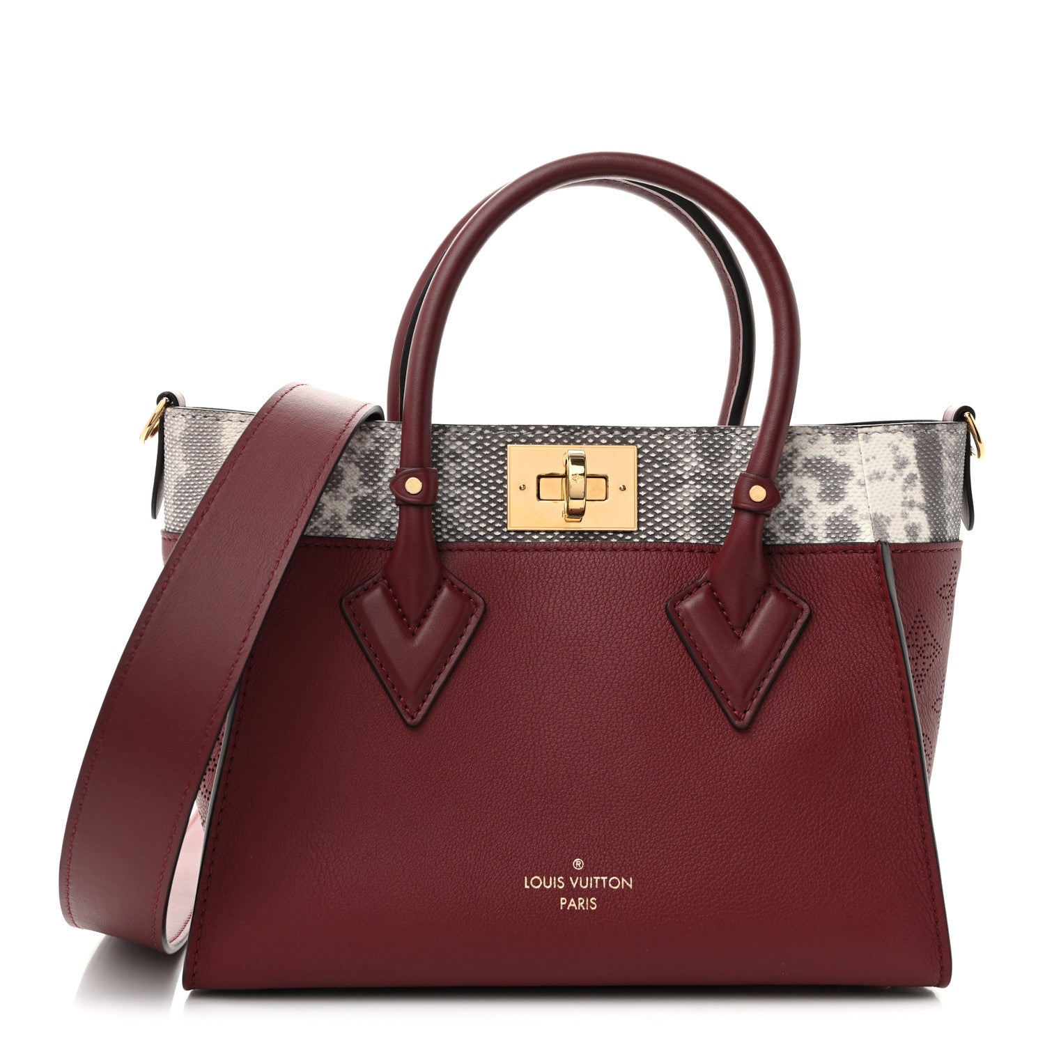 Calfskin Karung Snakeskin Mahina On My Side PM  Griotte Red