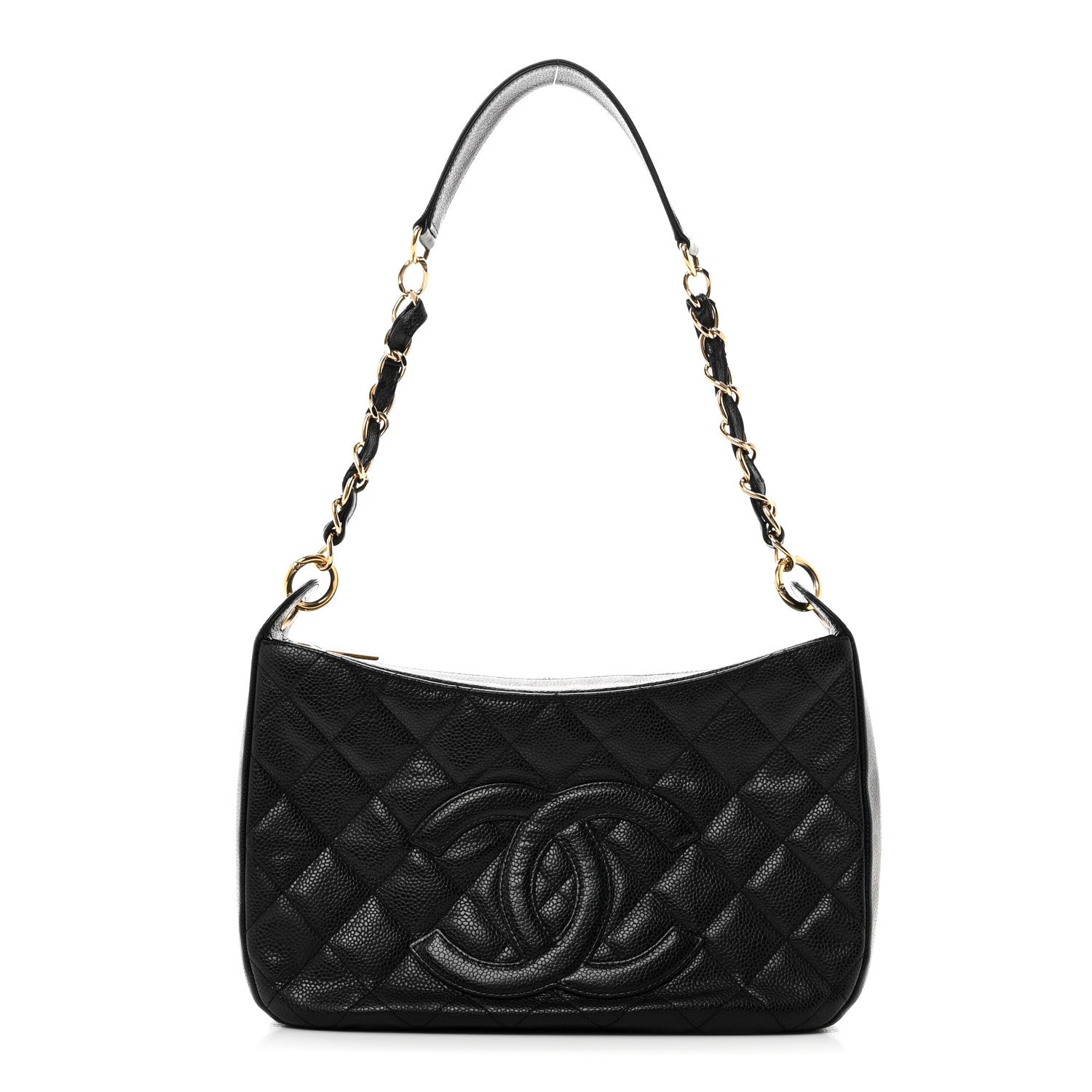 Caviar Quilted Timeless CC Shoulder Bag Black