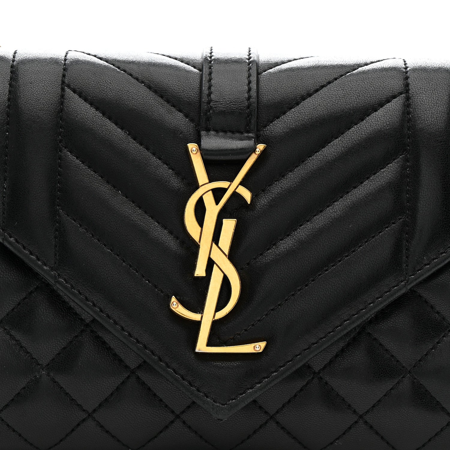 Lambskin Mixed Matelasse Triquilt Small Monogram Satchel Black