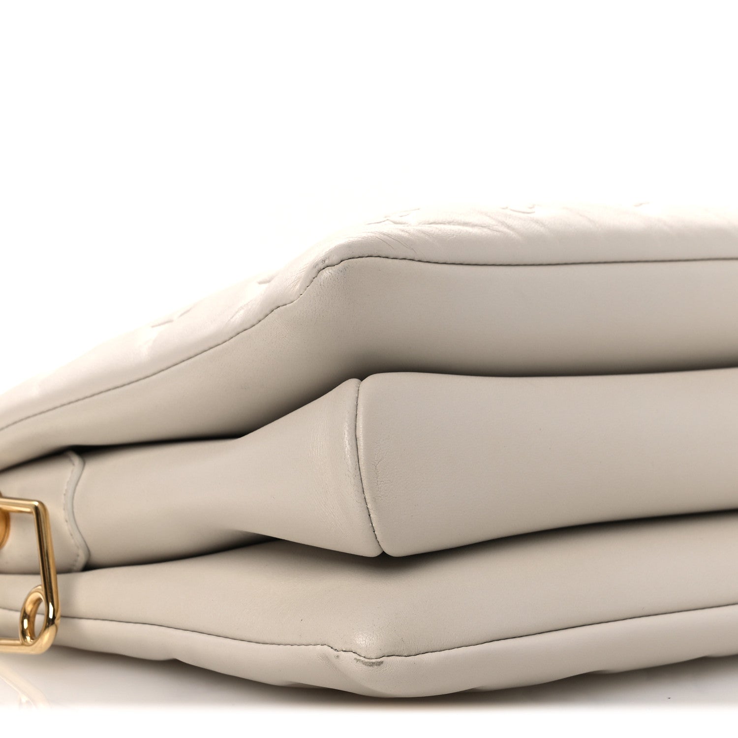 Lambskin Embossed Monogram Coussin PM Cream