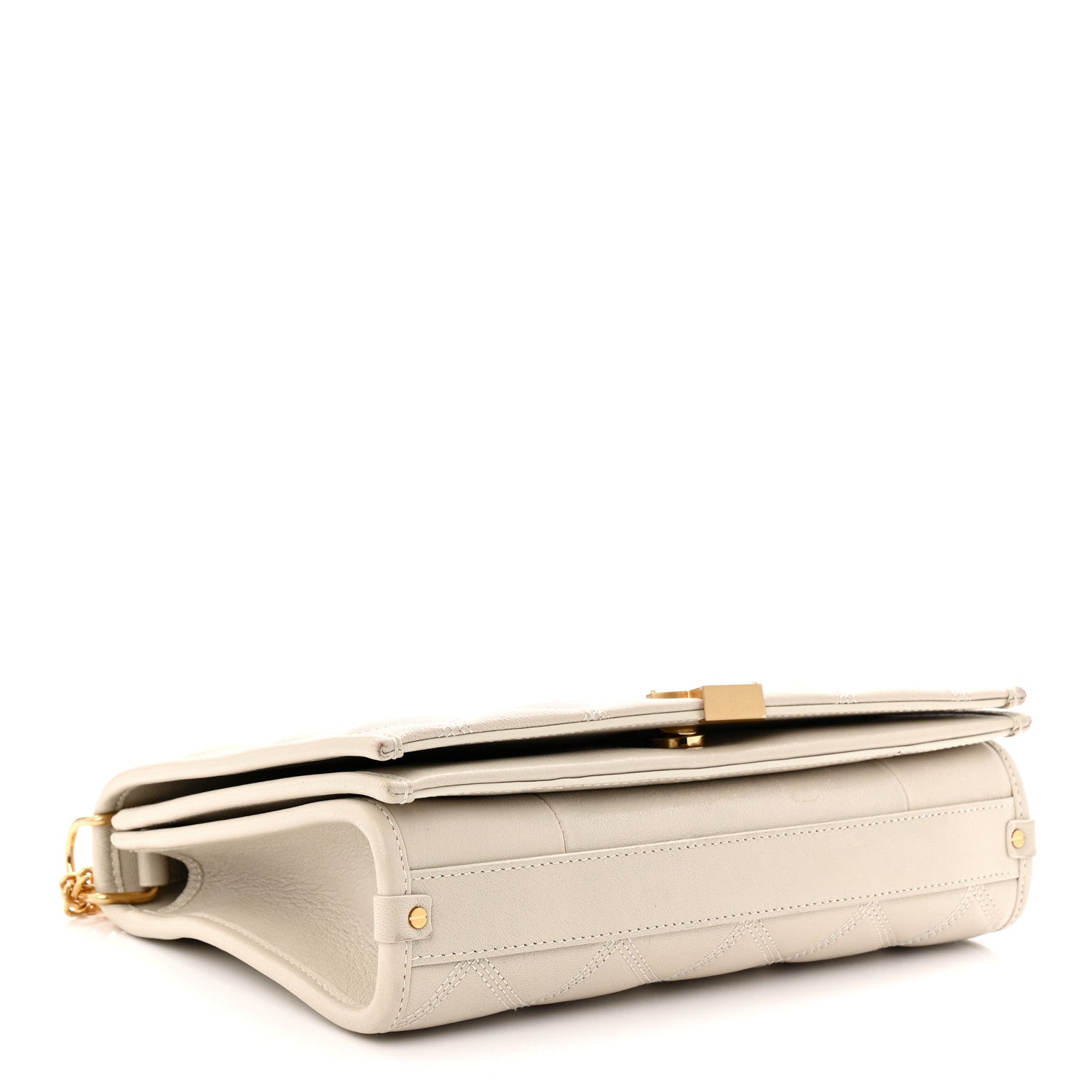 Lambskin Quilted Mini Becky Chain Bag Crema Soft