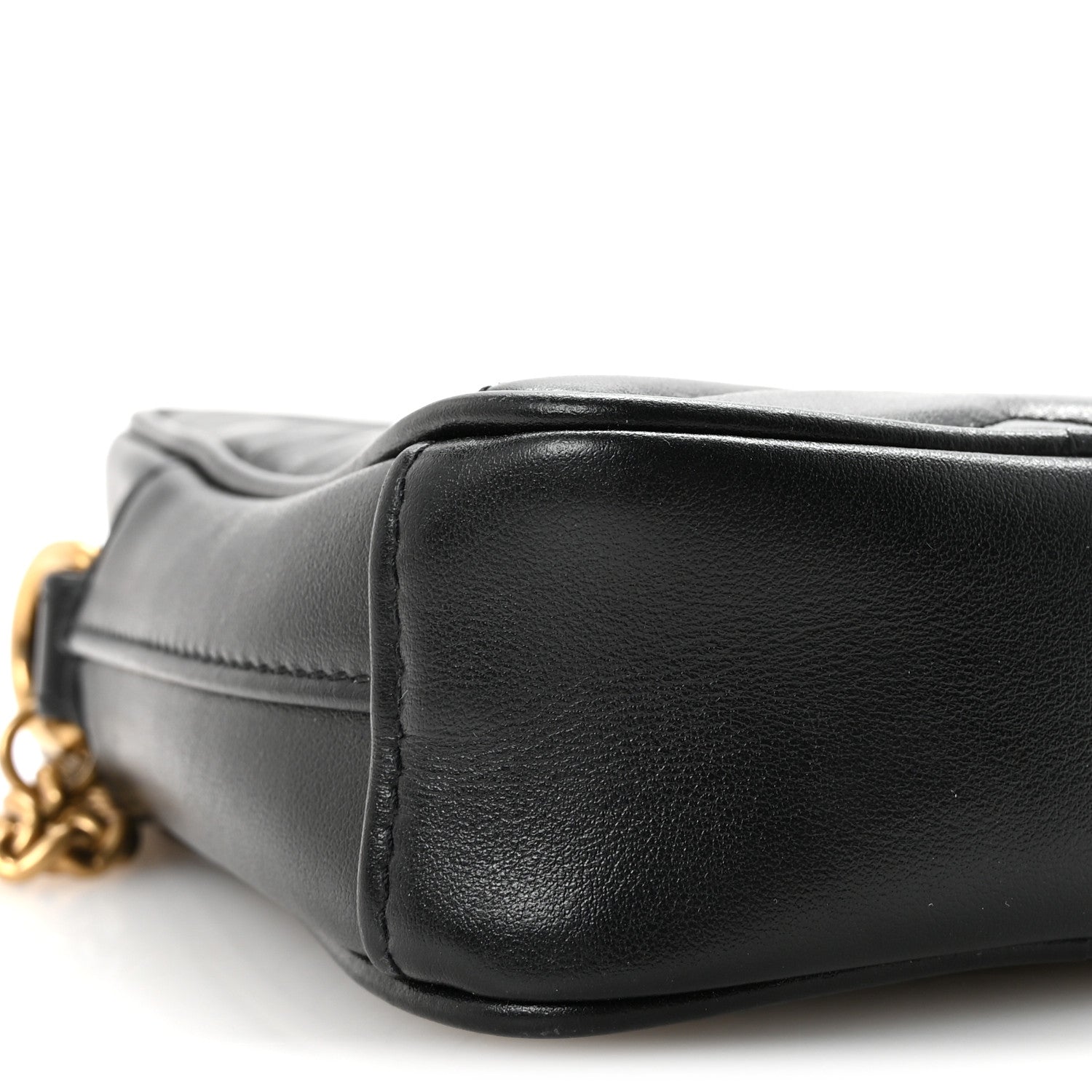 Calfskin Matelasse Mini GG Marmont Crossbody Bag Black