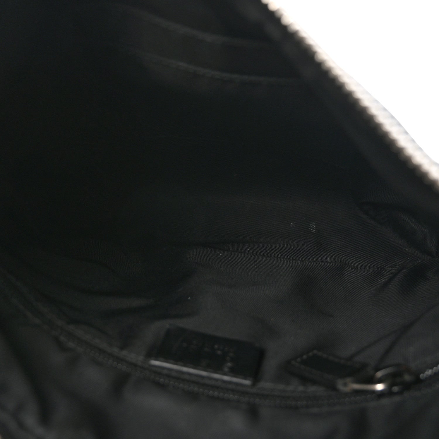 Techno Canvas Selleria Calfskin Web Small Flat Messenger Bag Black