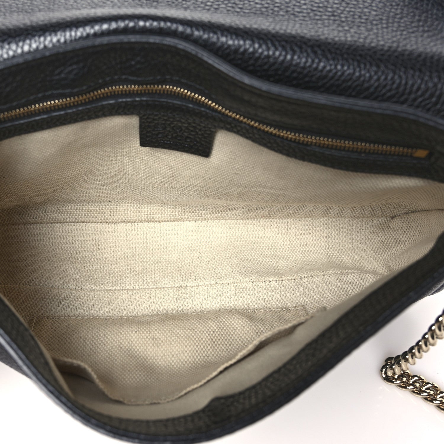 Pebbled Calfskin Medium Soho Flap Crossbody Black