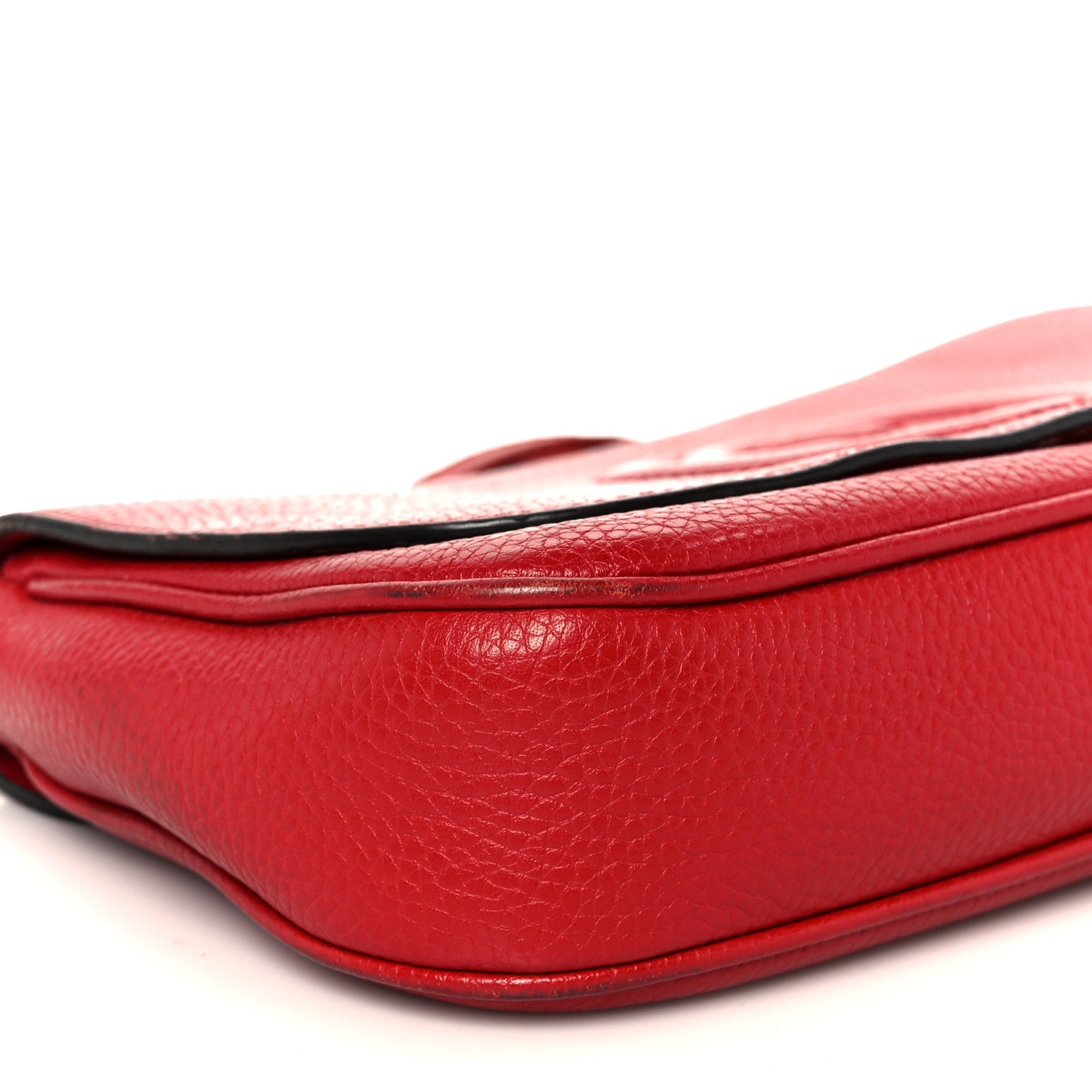 Pebbled Calfskin Medium Soho Flap Crossbody Vibrant Red