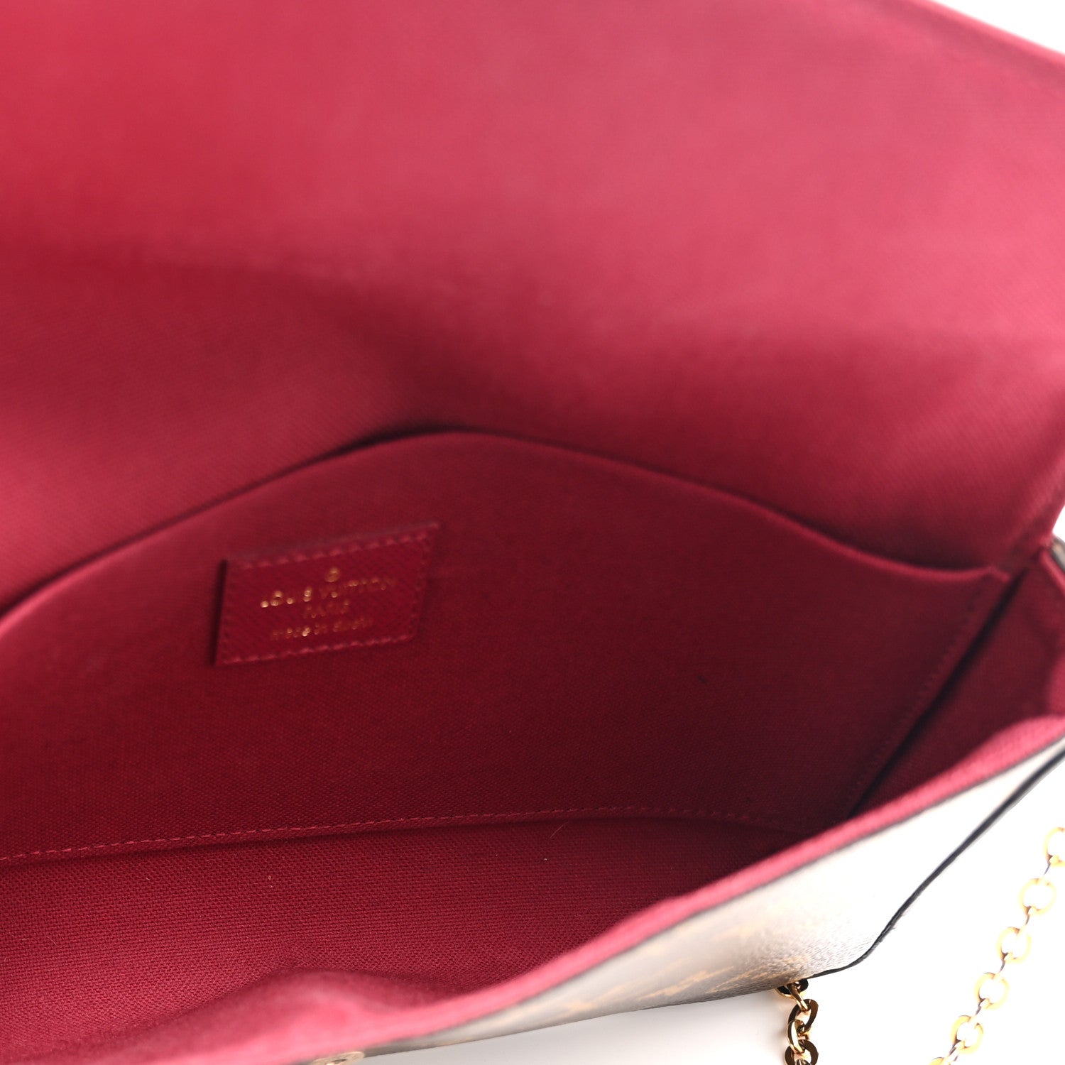 Monogram Pochette Felicie Chain Wallet Fuchsia