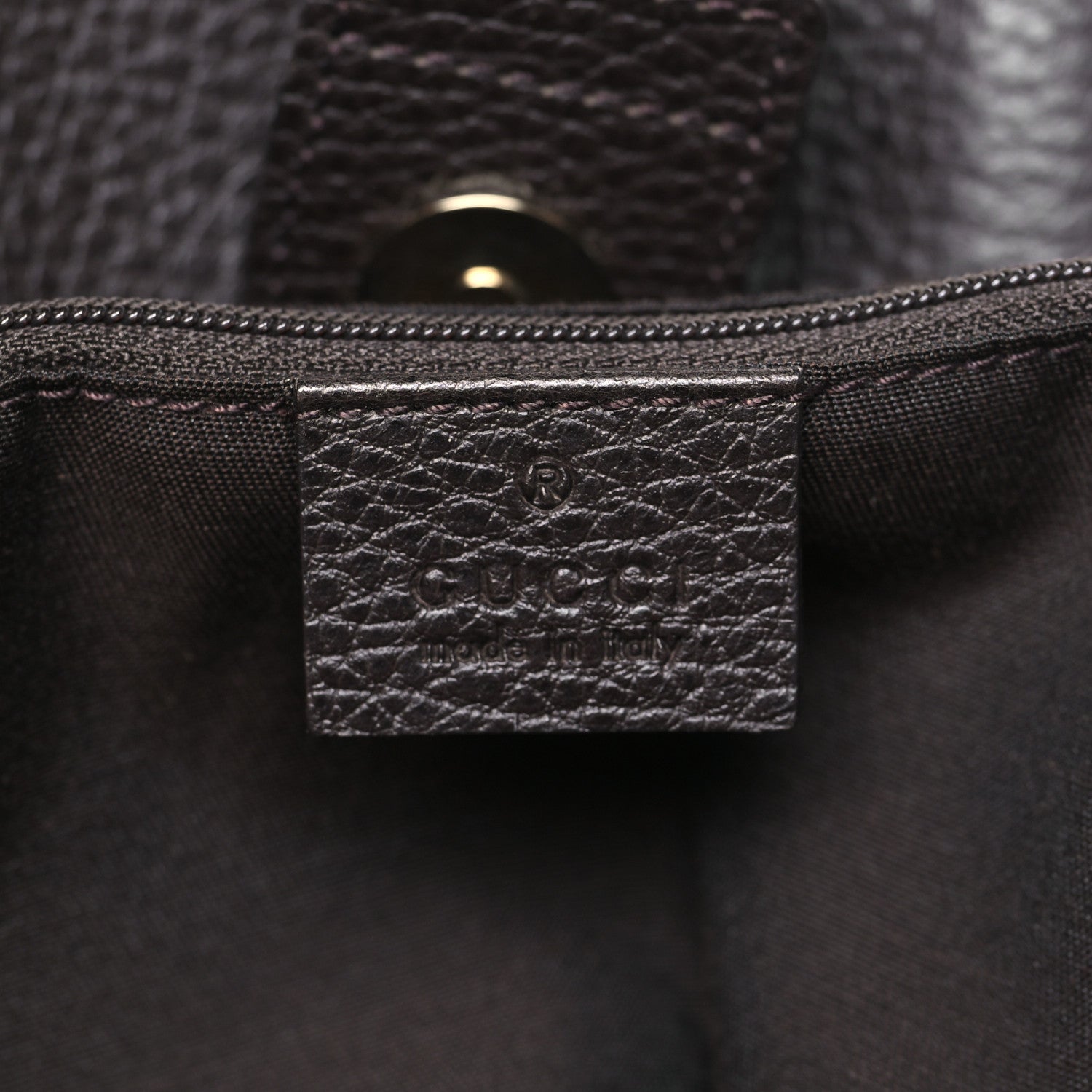Dollar Calfskin Interlocking G Tote Dark Brown
