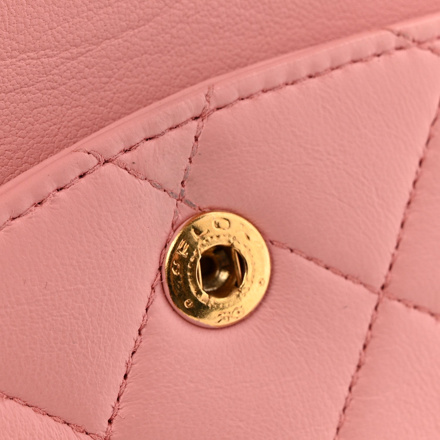 Lambskin Quilted Medium Double Flap Light Pink
