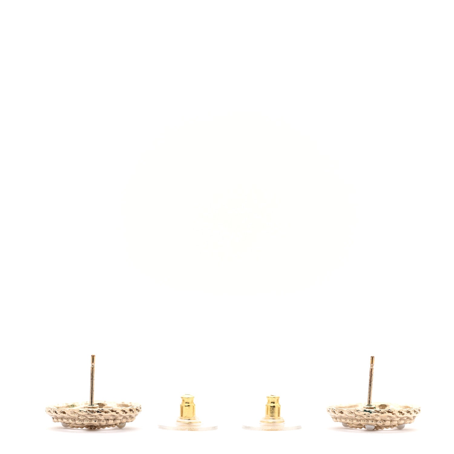 Pearl CC Round Rope Earrings Gold