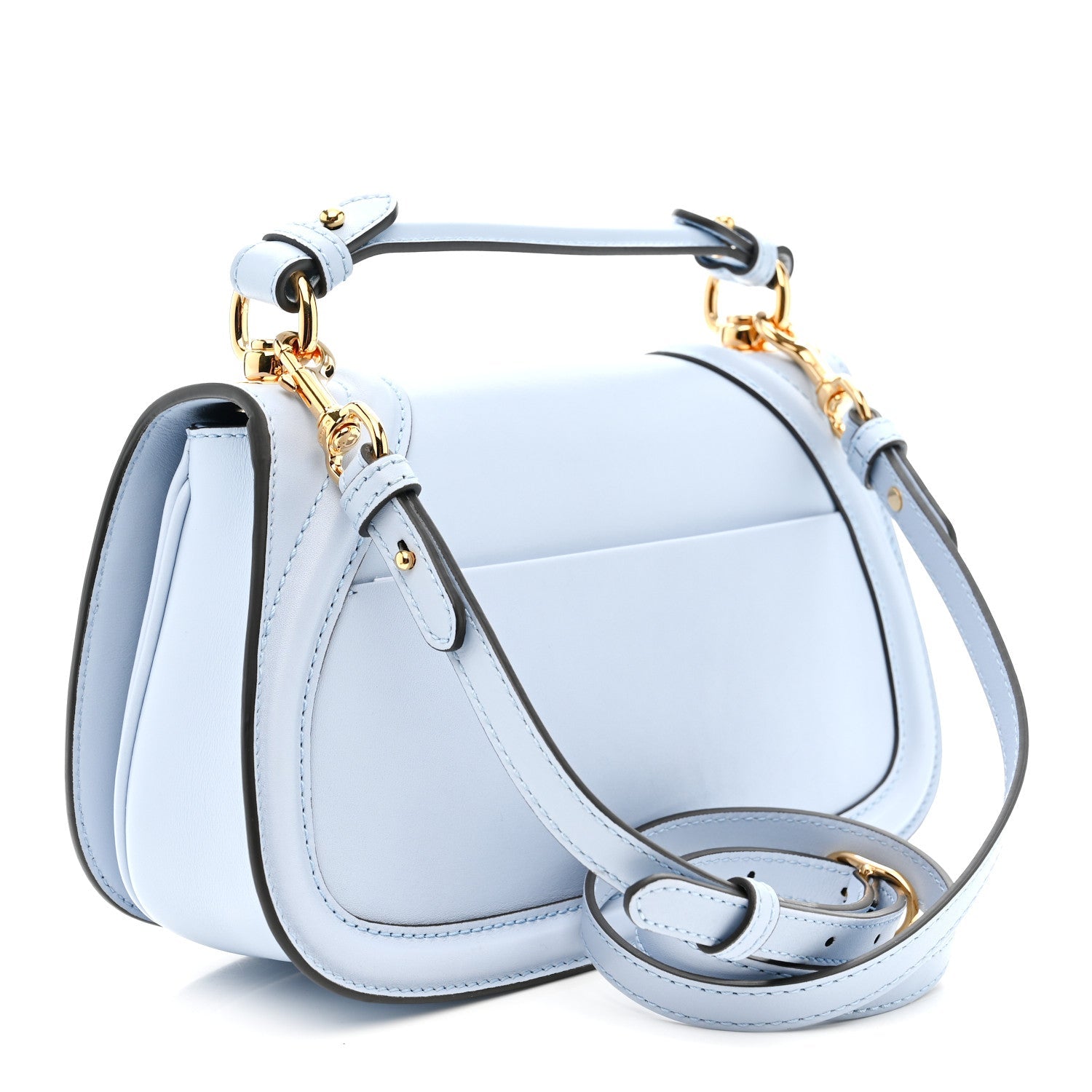 Roxy Calfskin Medium Blondie Top Handle Bag Cloudy Blue