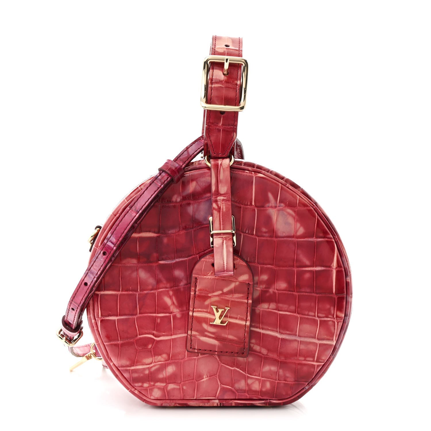 Crocodile Petite Boite Chapeau Dark Pink