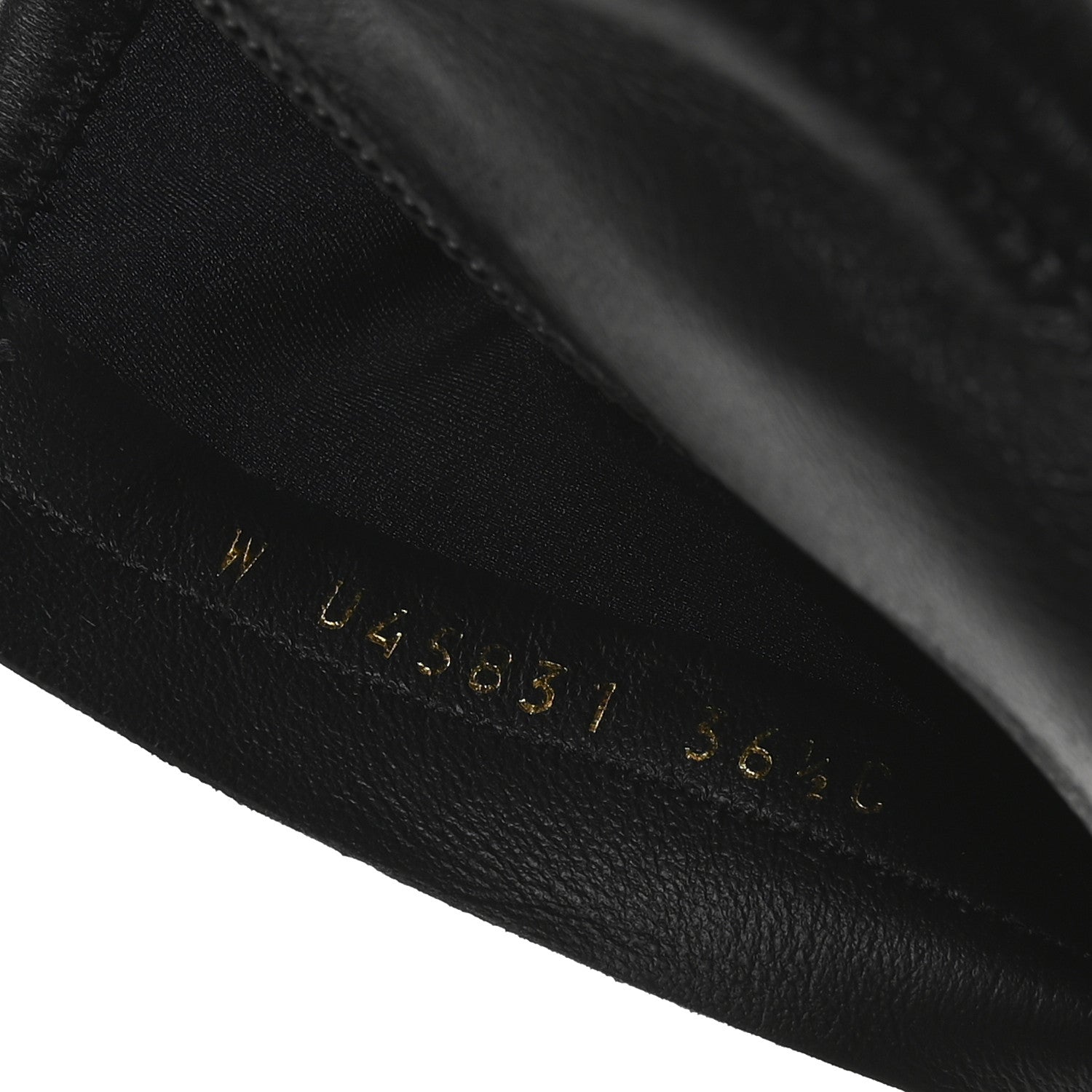 Stretch Lambskin Cap Toe CC Uniform Short Boots 36.5 Black