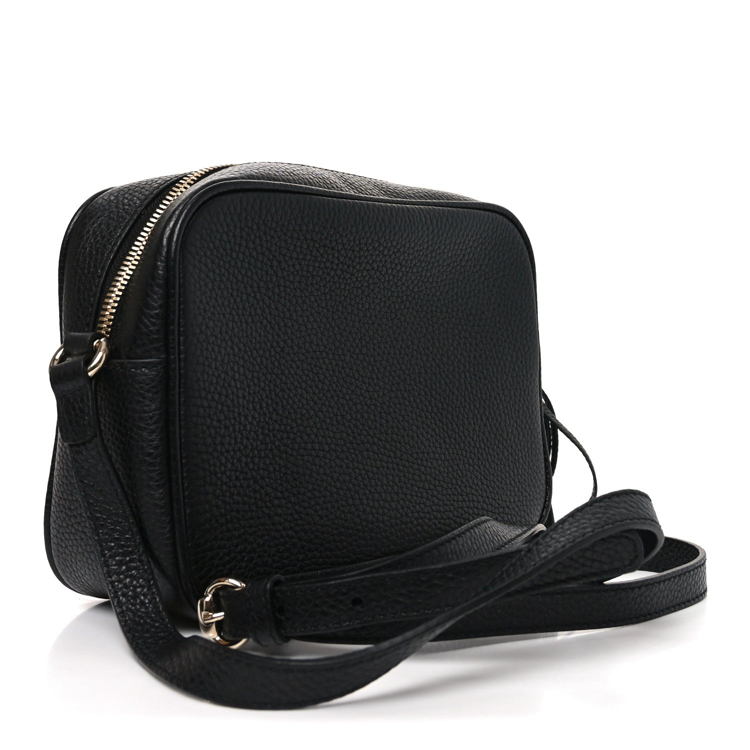 Pebbled Calfskin Small Soho Disco Bag Black