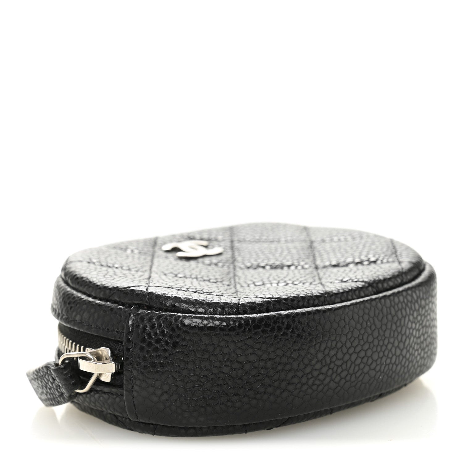 Caviar Quilted Zip Around Classic Coin Purse Black