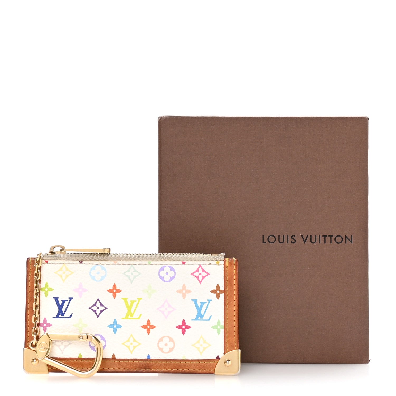 Monogram Multicolor Key Pouch White