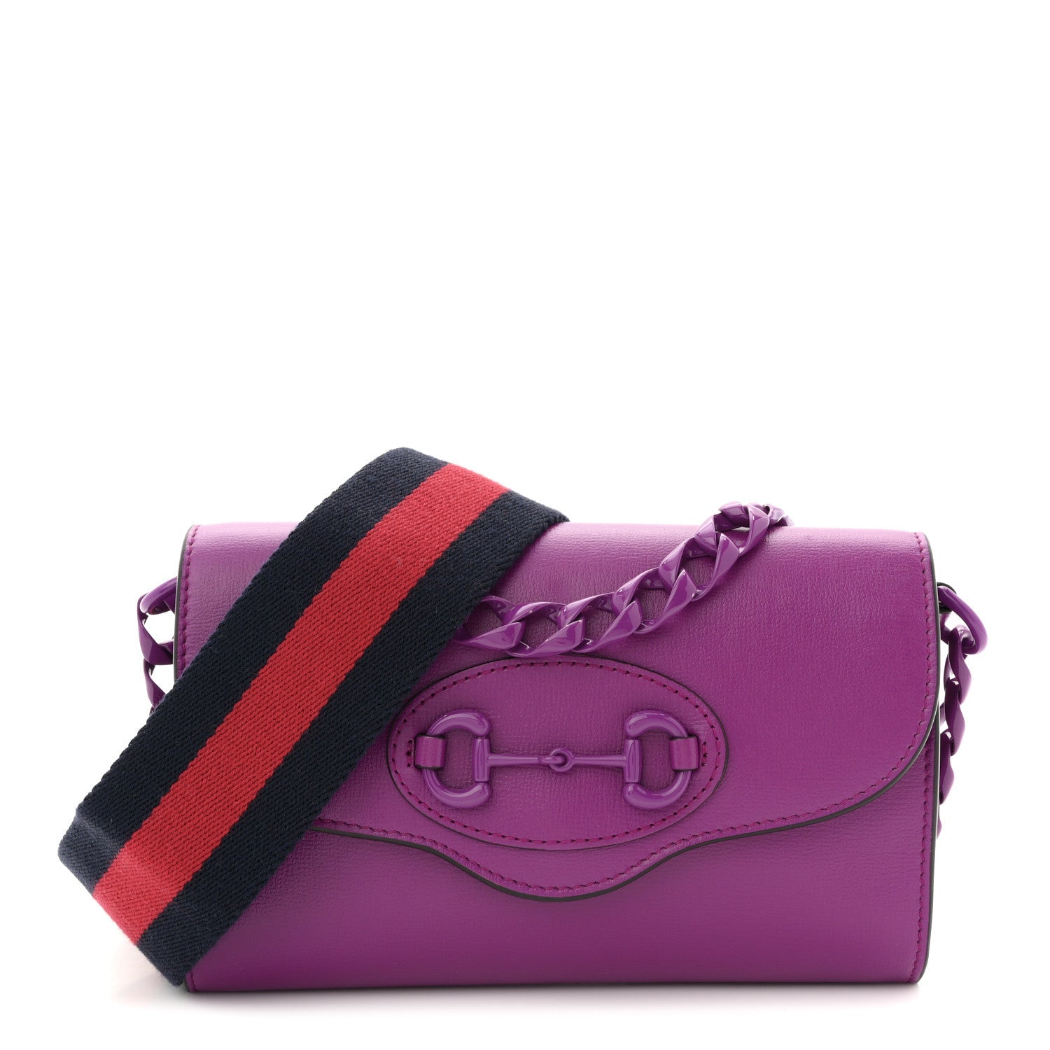 Azalea Calfskin Web Small Horsebit 1955 Crossbody Bag Spicy Cyclamin