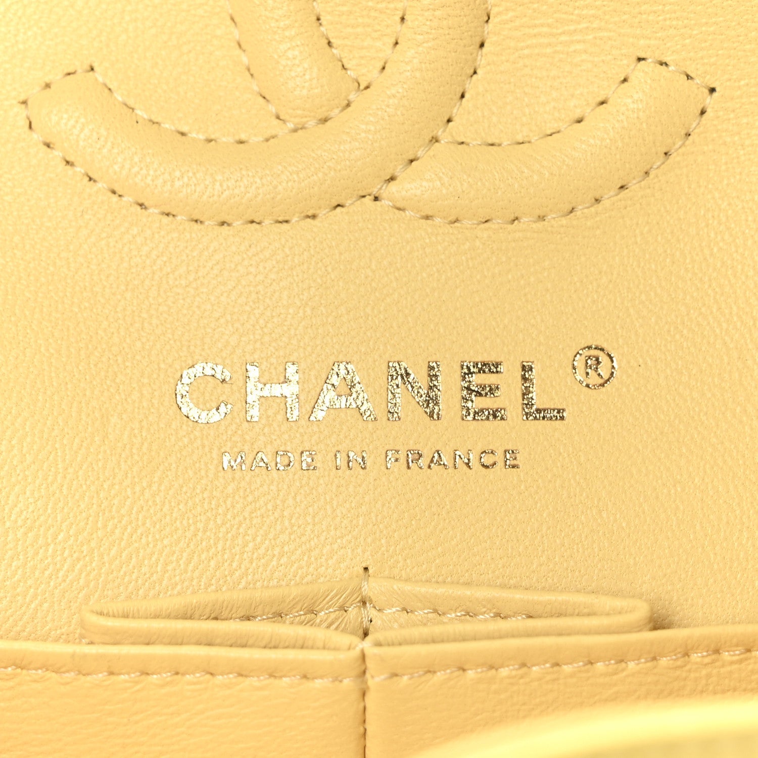 Caviar Quilted Small Double Flap Light Yellow