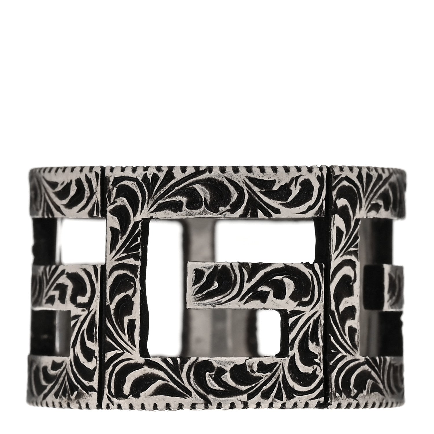 Sterling Silver Wide Square G Band Ring 65 11