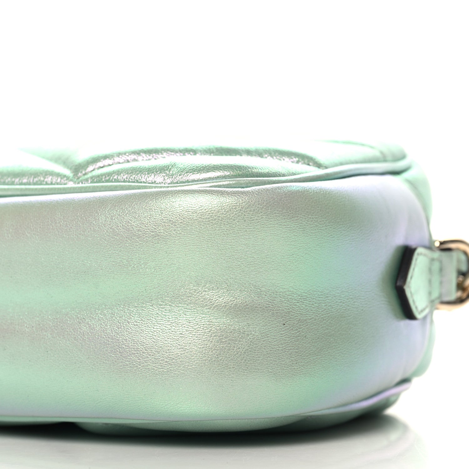 Iridescent Nappa Chevron Matelasse Small GG Marmont Chain Shoulder Bag Iridescent Salvy Green
