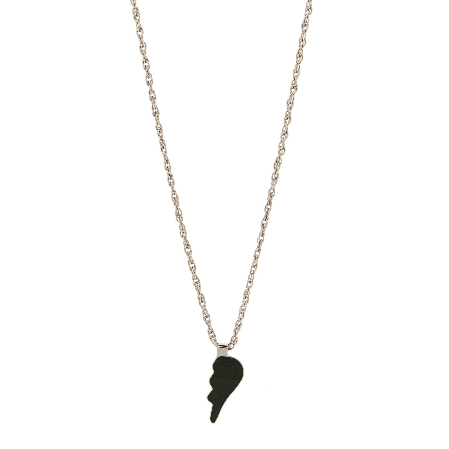 Palladium Buffalo Horn Lacquered Bon Voyage Necklace Black Dore
