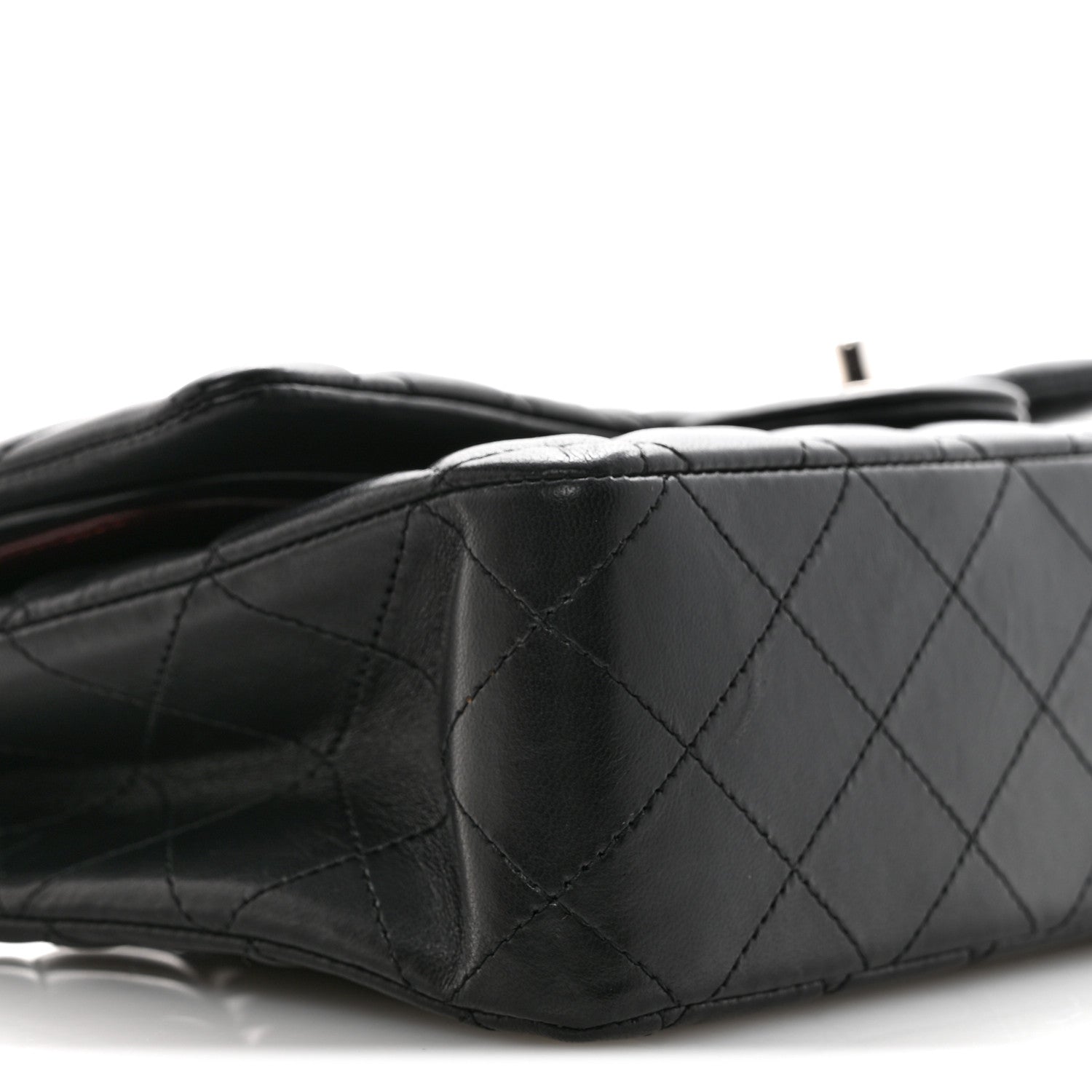 Lambskin Quilted Medium Double Flap Black