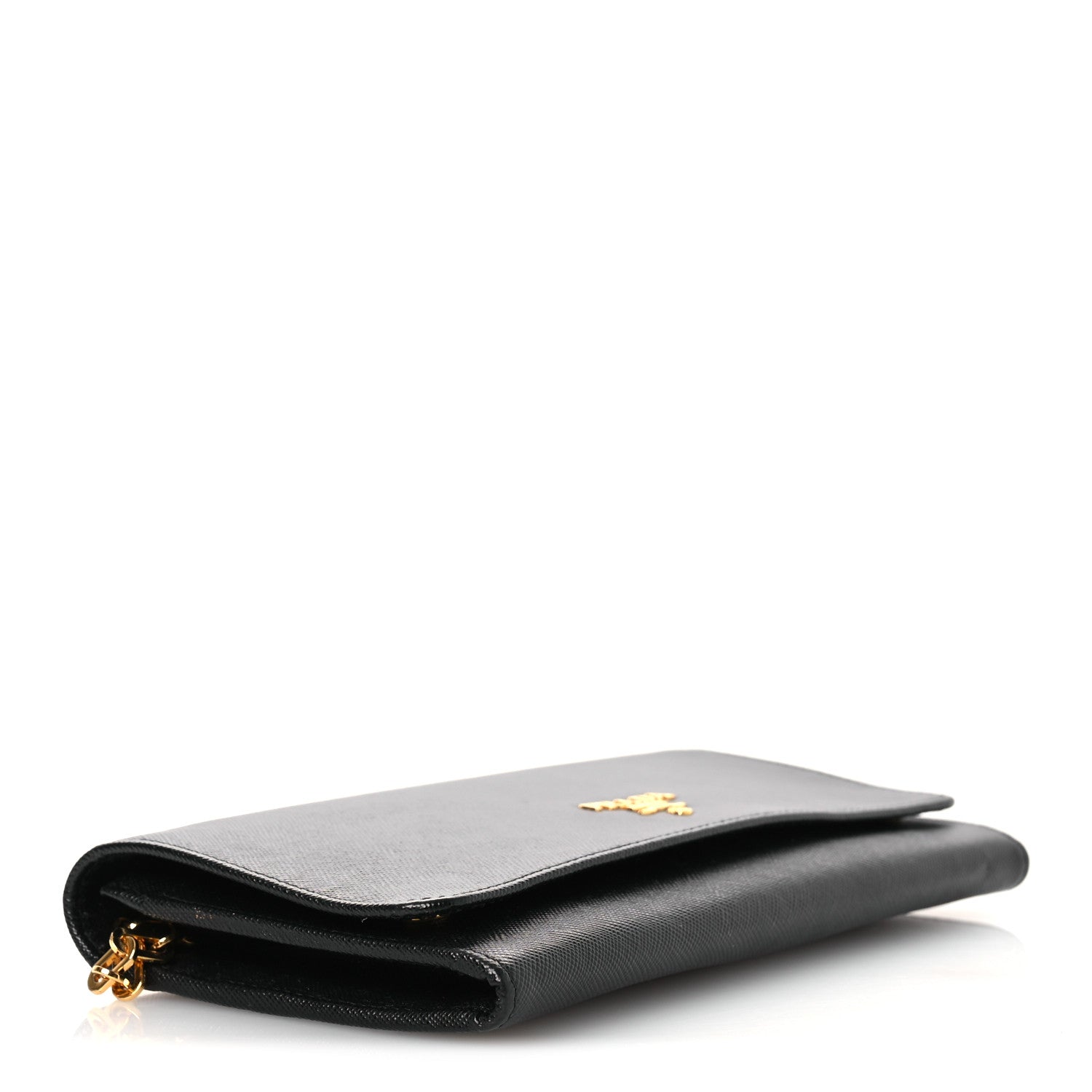 Saffiano Metal Large Chain Wallet Black