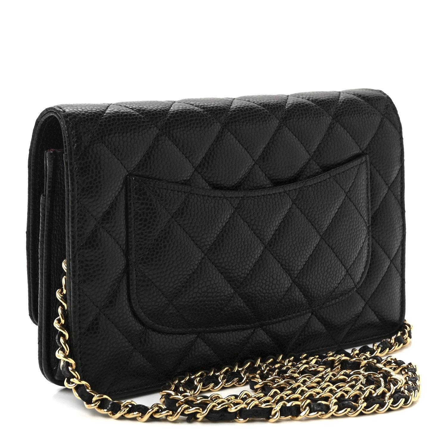 Caviar Quilted CC Turnlock Wallet On Chain WOC Black
