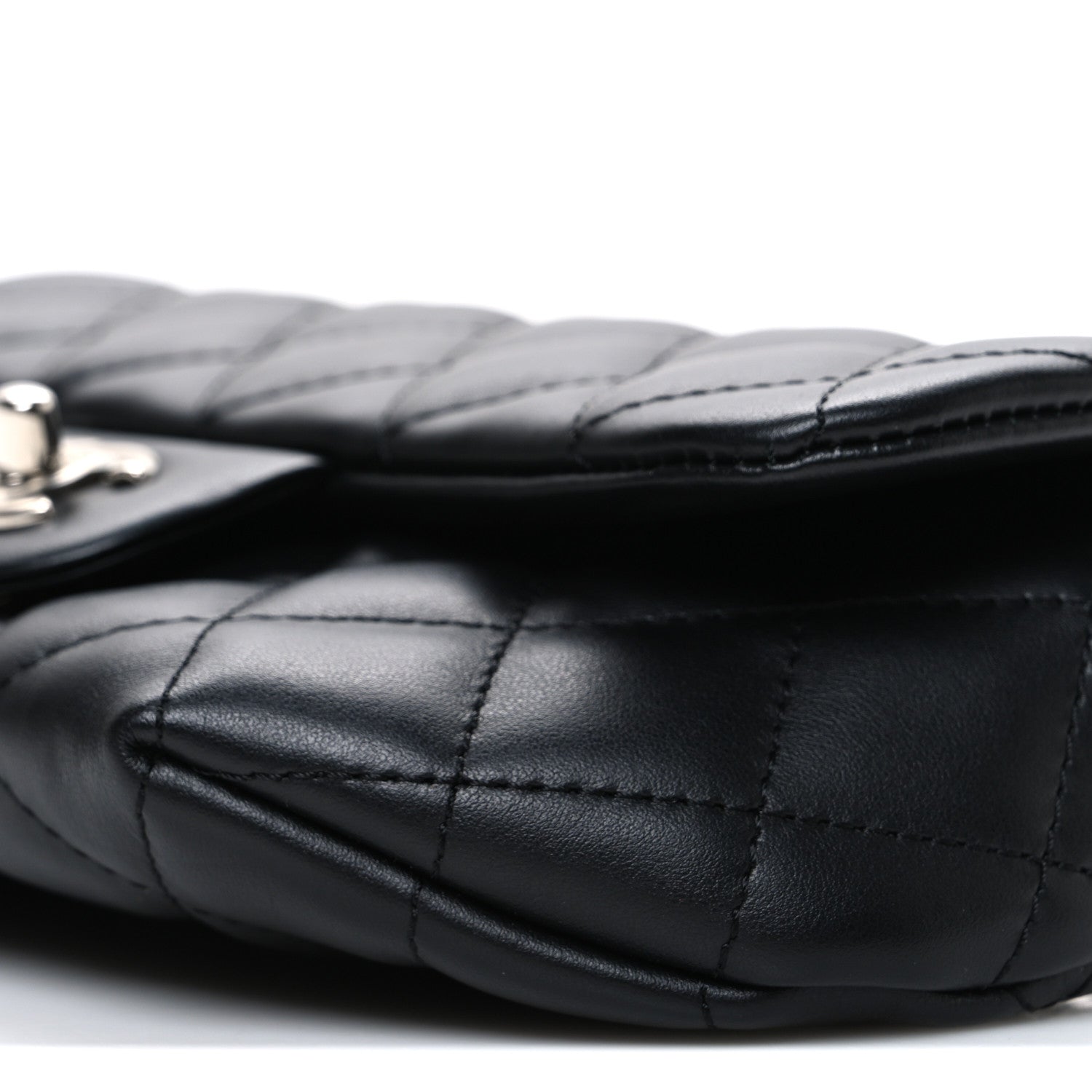 Calfskin Quilted CC Uniform Flap Belt Bag Black