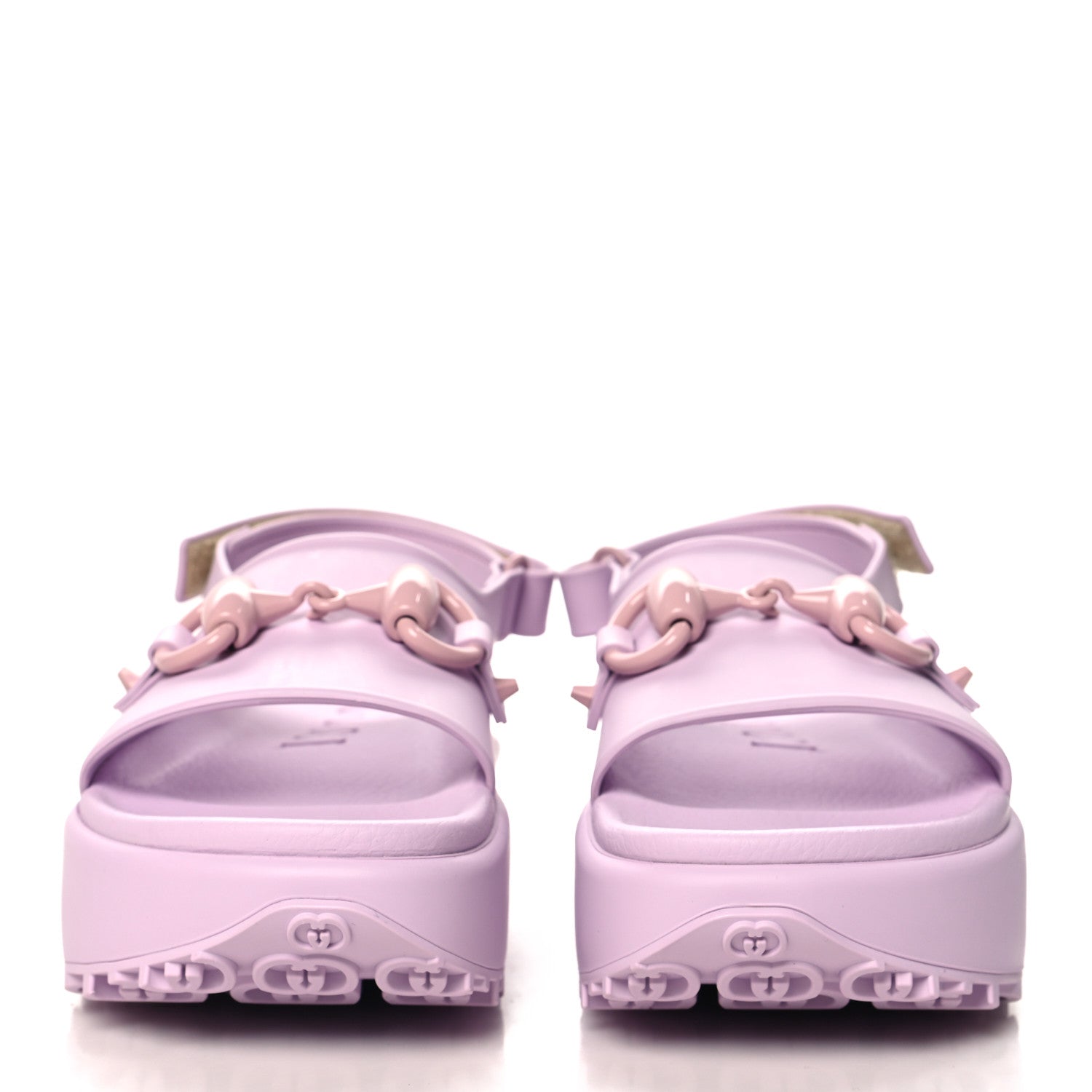 Soft Rubber Horsebit Touch Womens Strapped Sandals 36 Talc Pink