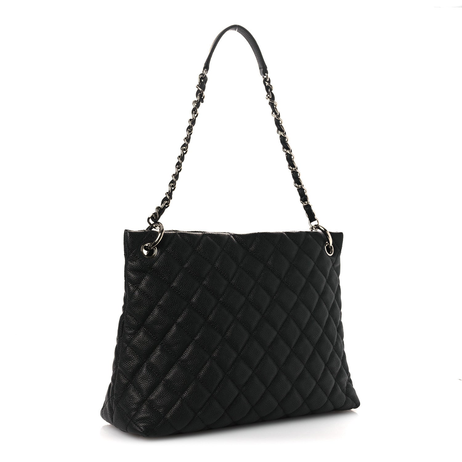 Caviar Quilted Easy Zip Tote Black