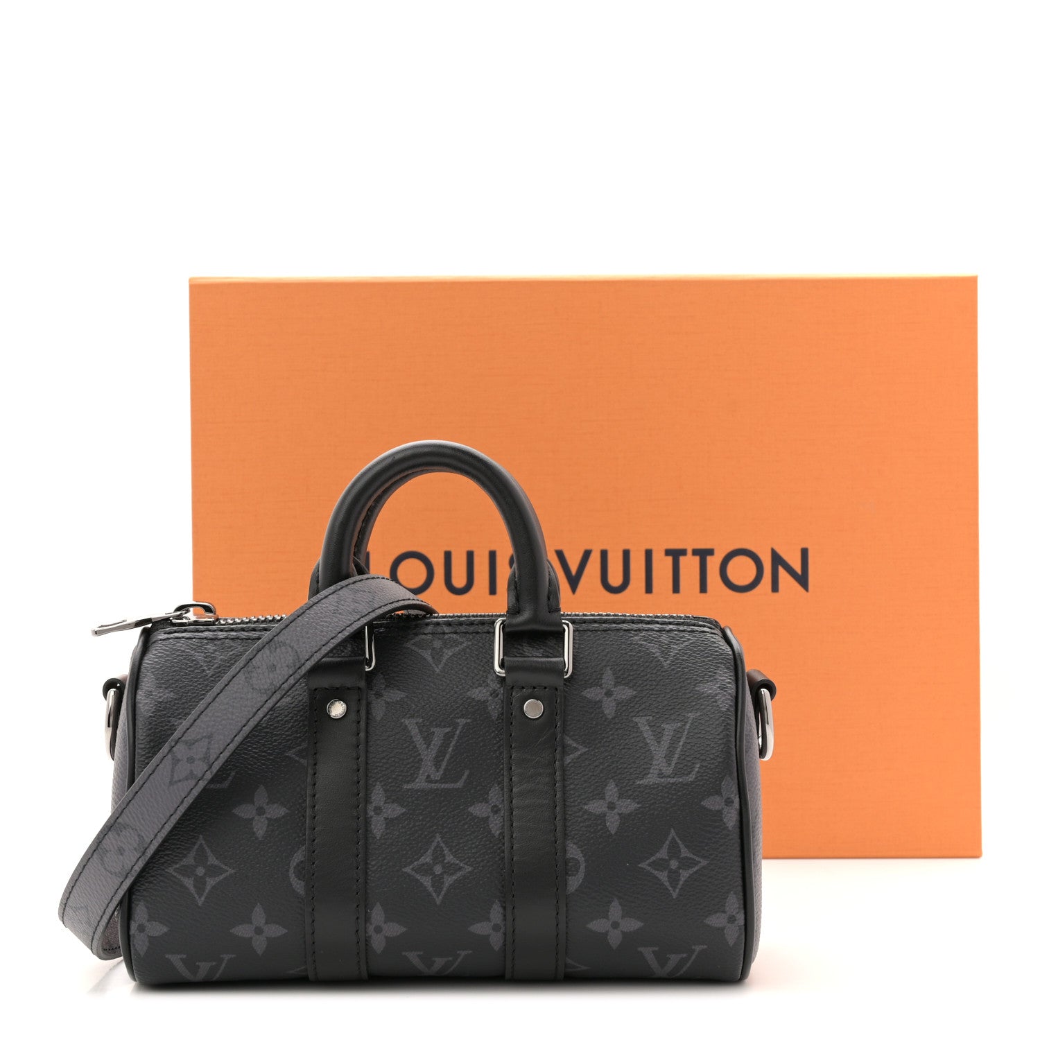 Reverse Monogram Eclipse Keepall XS Black